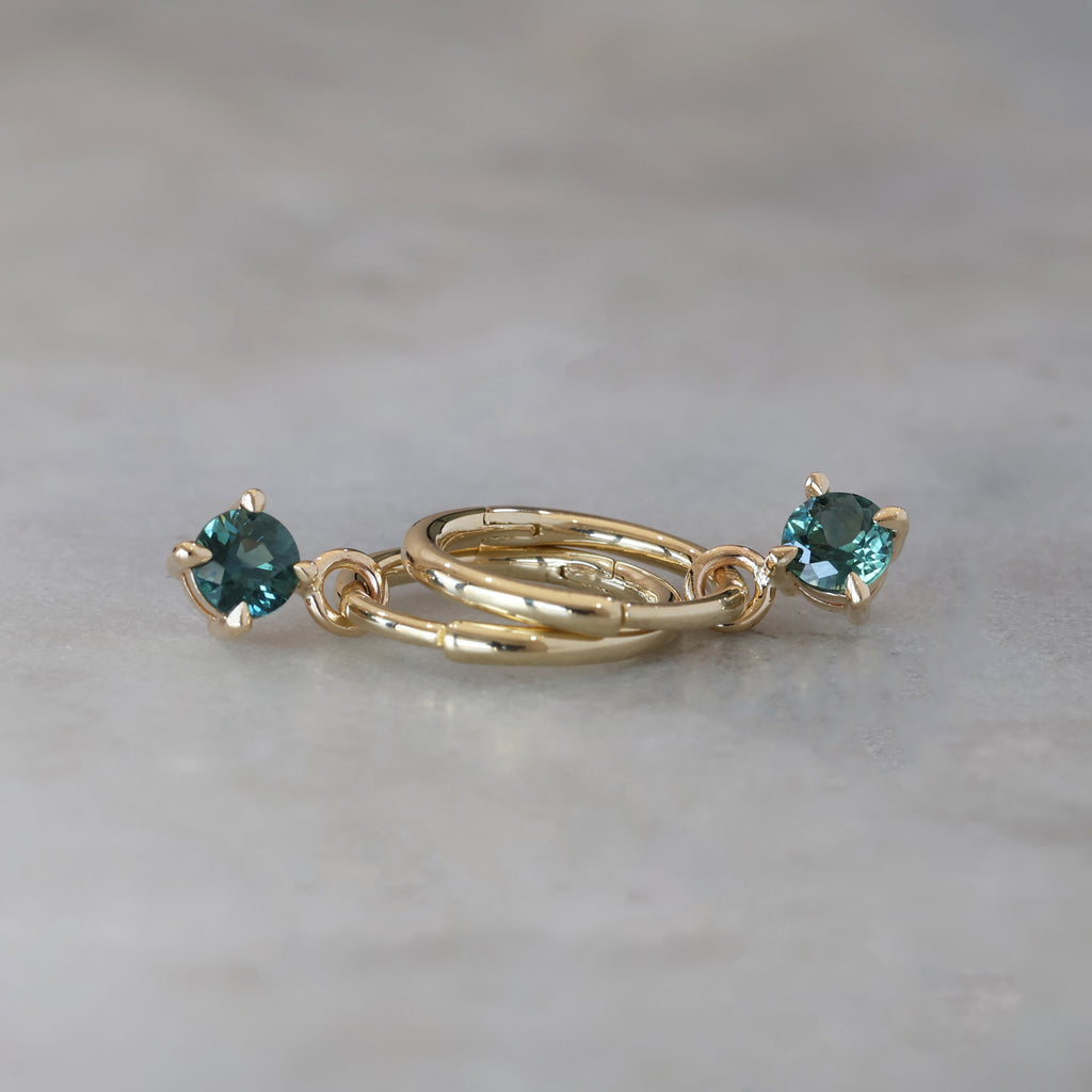 4mm australian parti sapphire hoop earrings