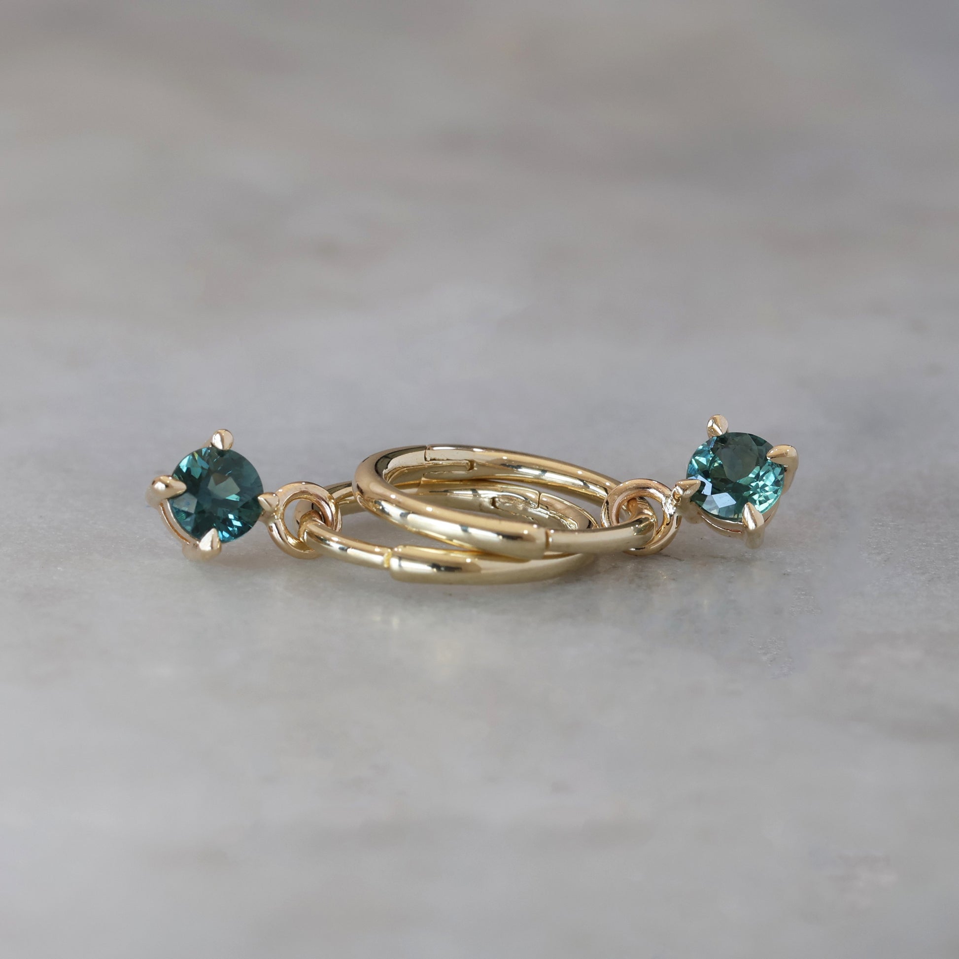 4mm australian parti sapphire hoop earrings