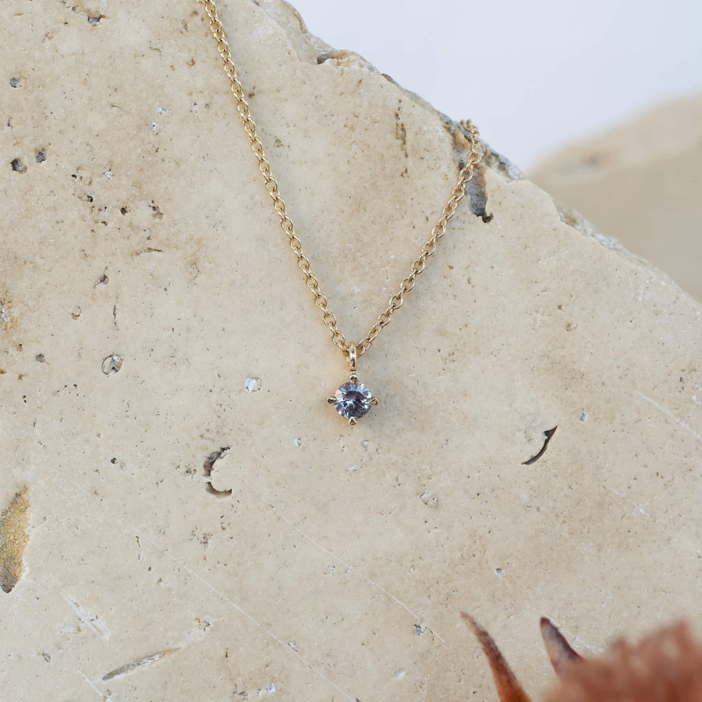 4MM ROUND CUT MONTANA SAPPHIRE | NECKLACE