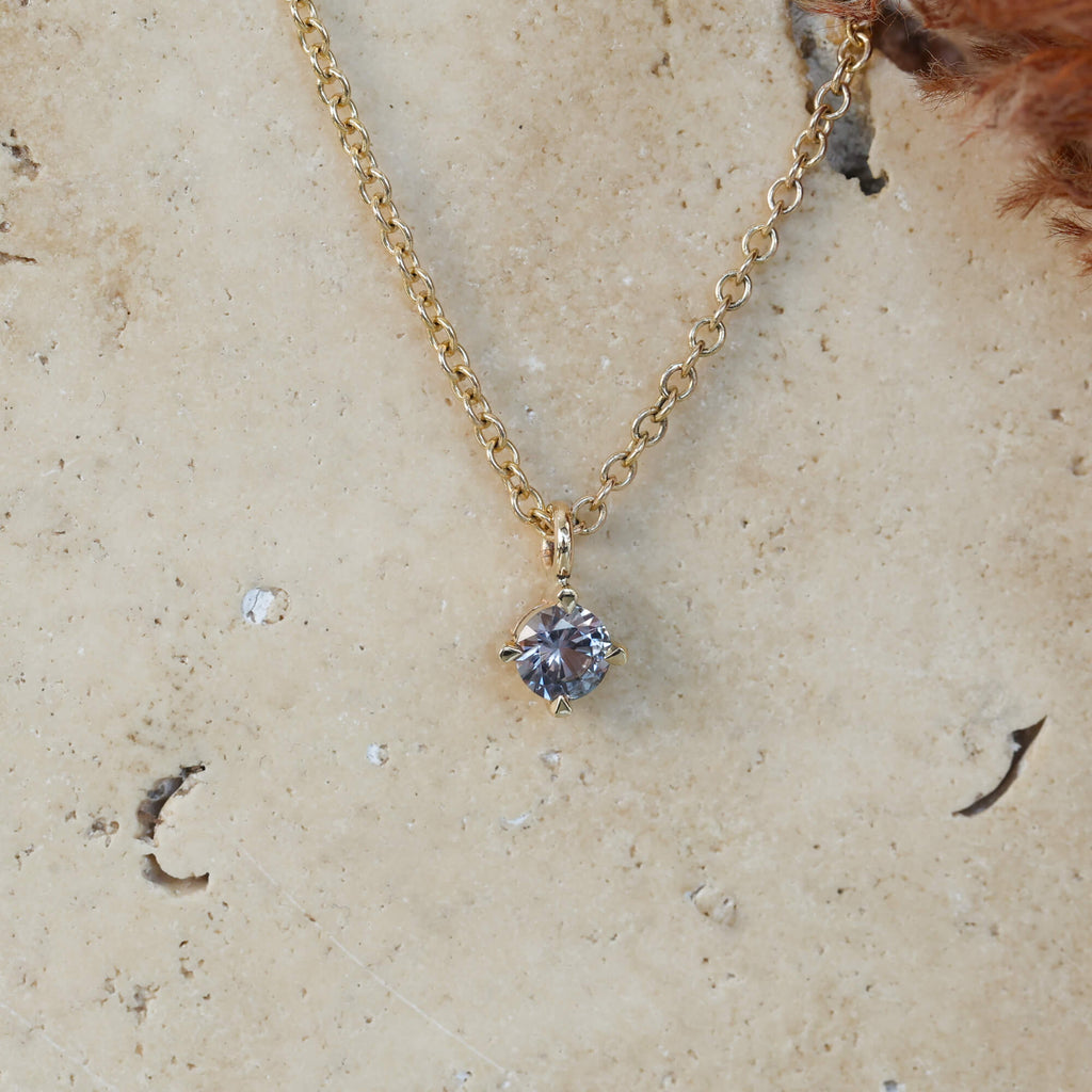 4MM ROUND CUT MONTANA SAPPHIRE | NECKLACE