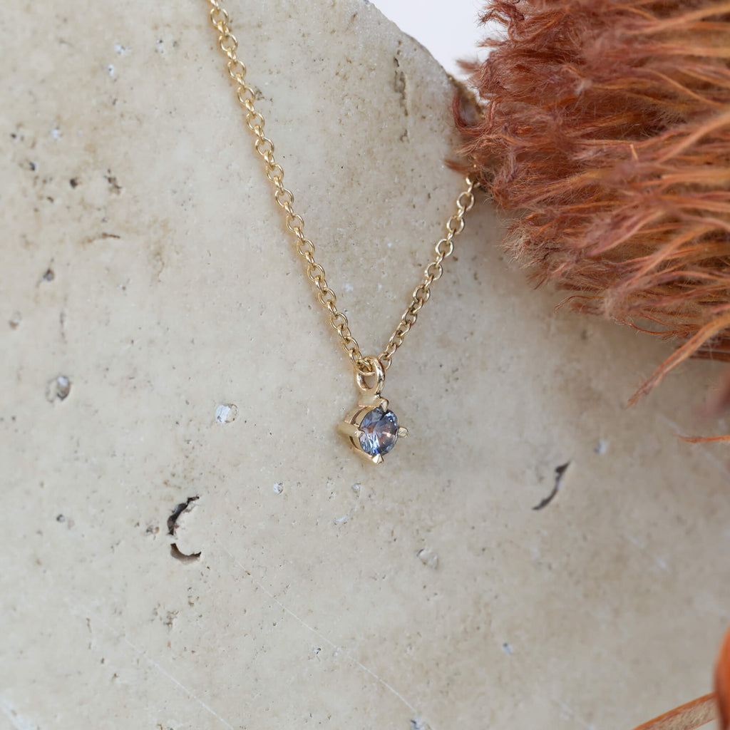 4MM ROUND CUT MONTANA SAPPHIRE | NECKLACE