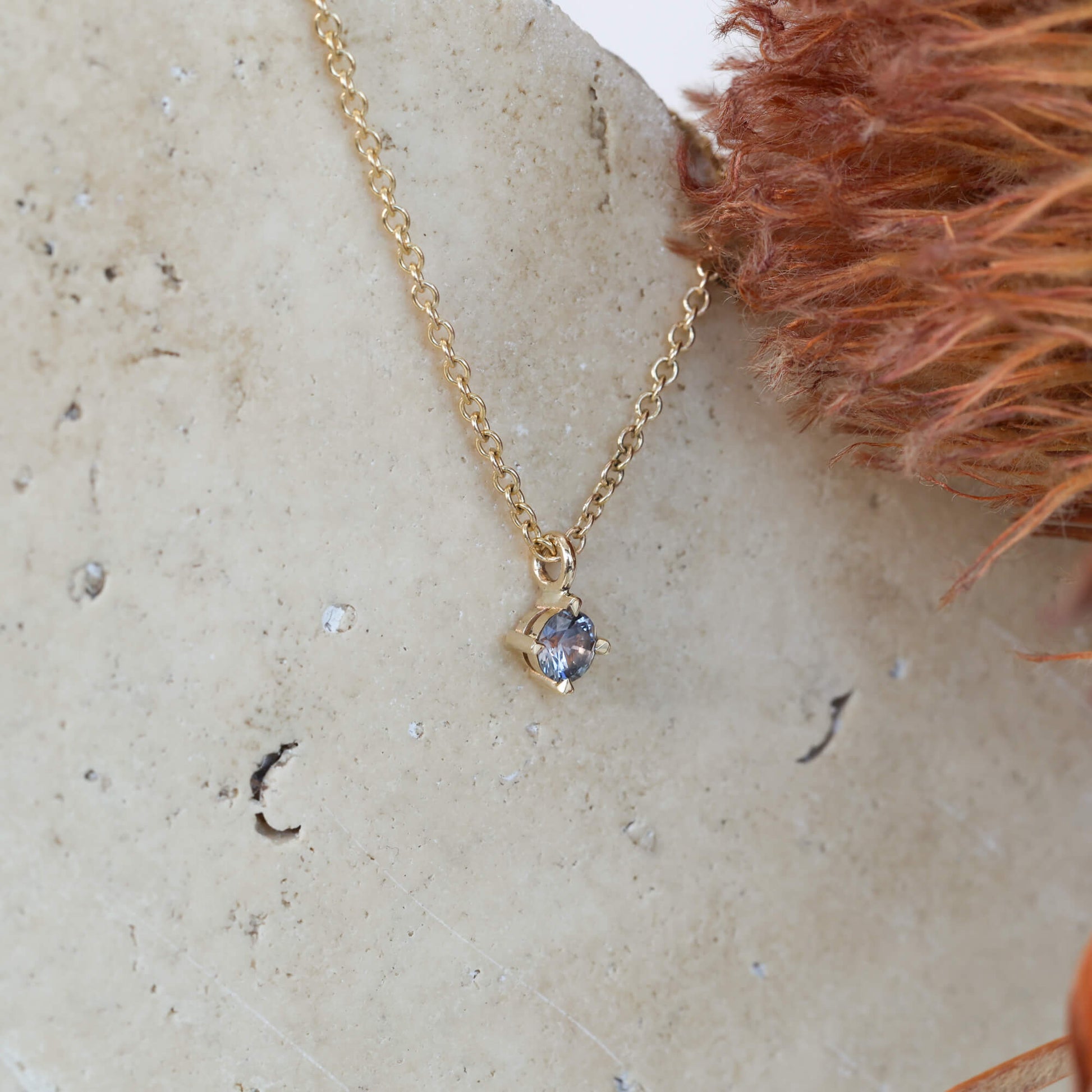4MM ROUND CUT MONTANA SAPPHIRE | NECKLACE