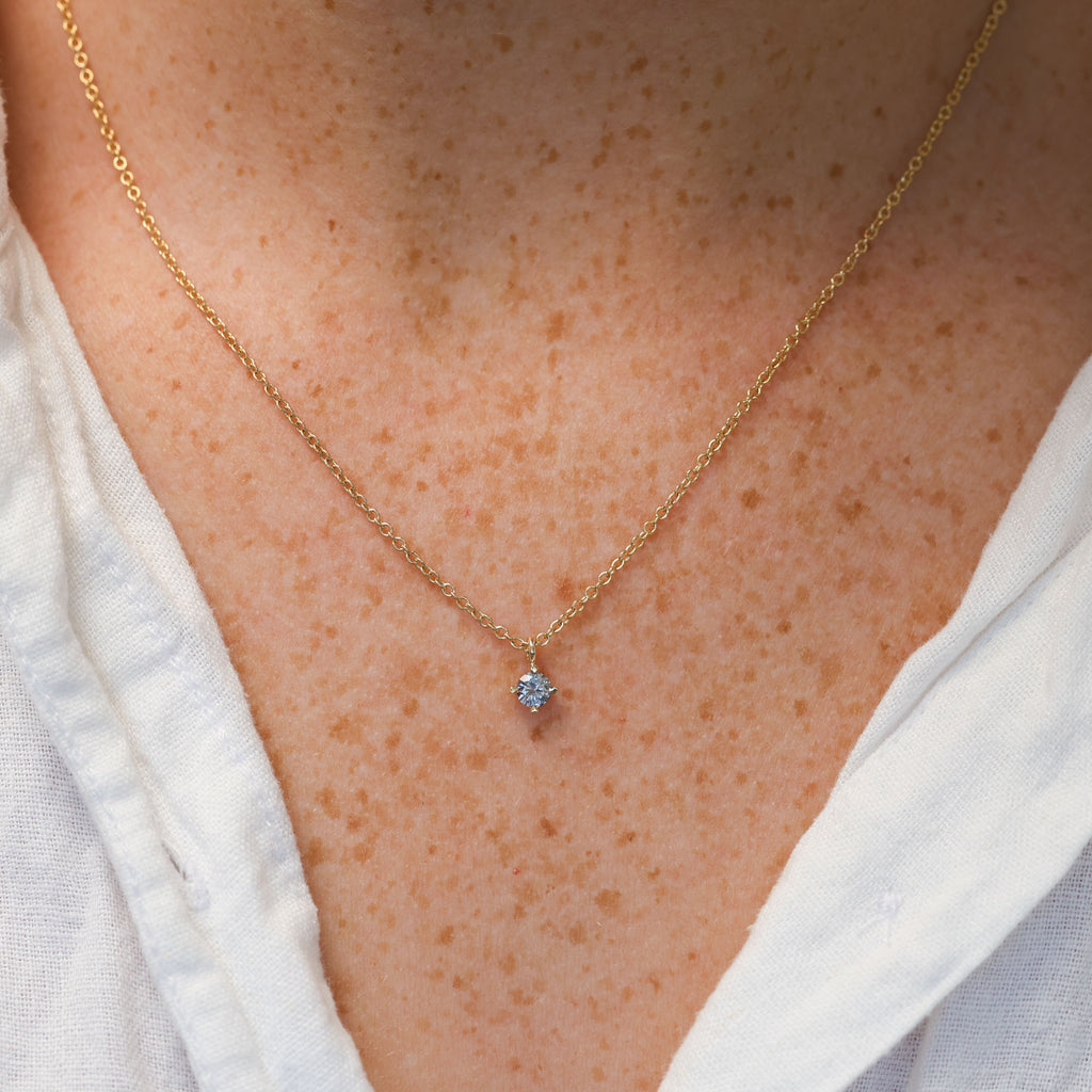 4MM ROUND CUT MONTANA SAPPHIRE | NECKLACE