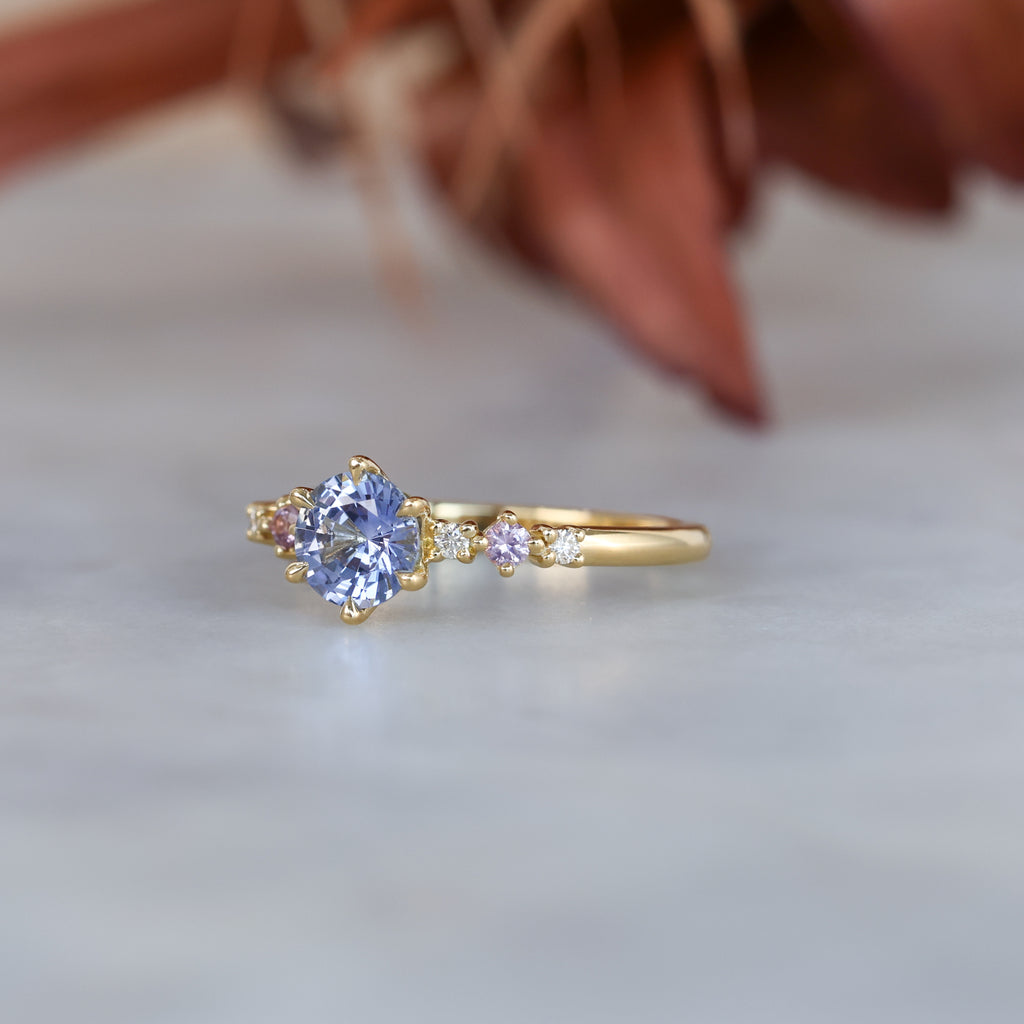 ACACIA | 0.99CT ROUND CUT CEYLON SAPPHIRE ENGAGEMENT RING