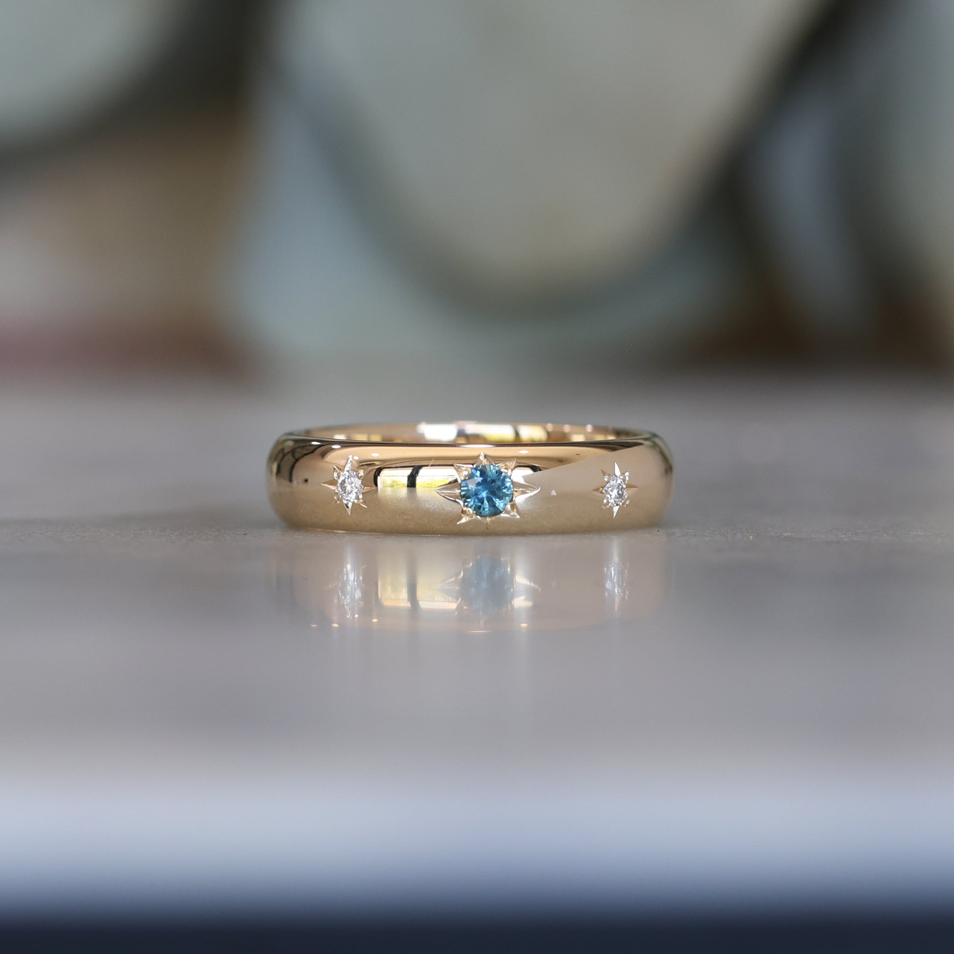 Australian Parti Sapphire and Diamond ring