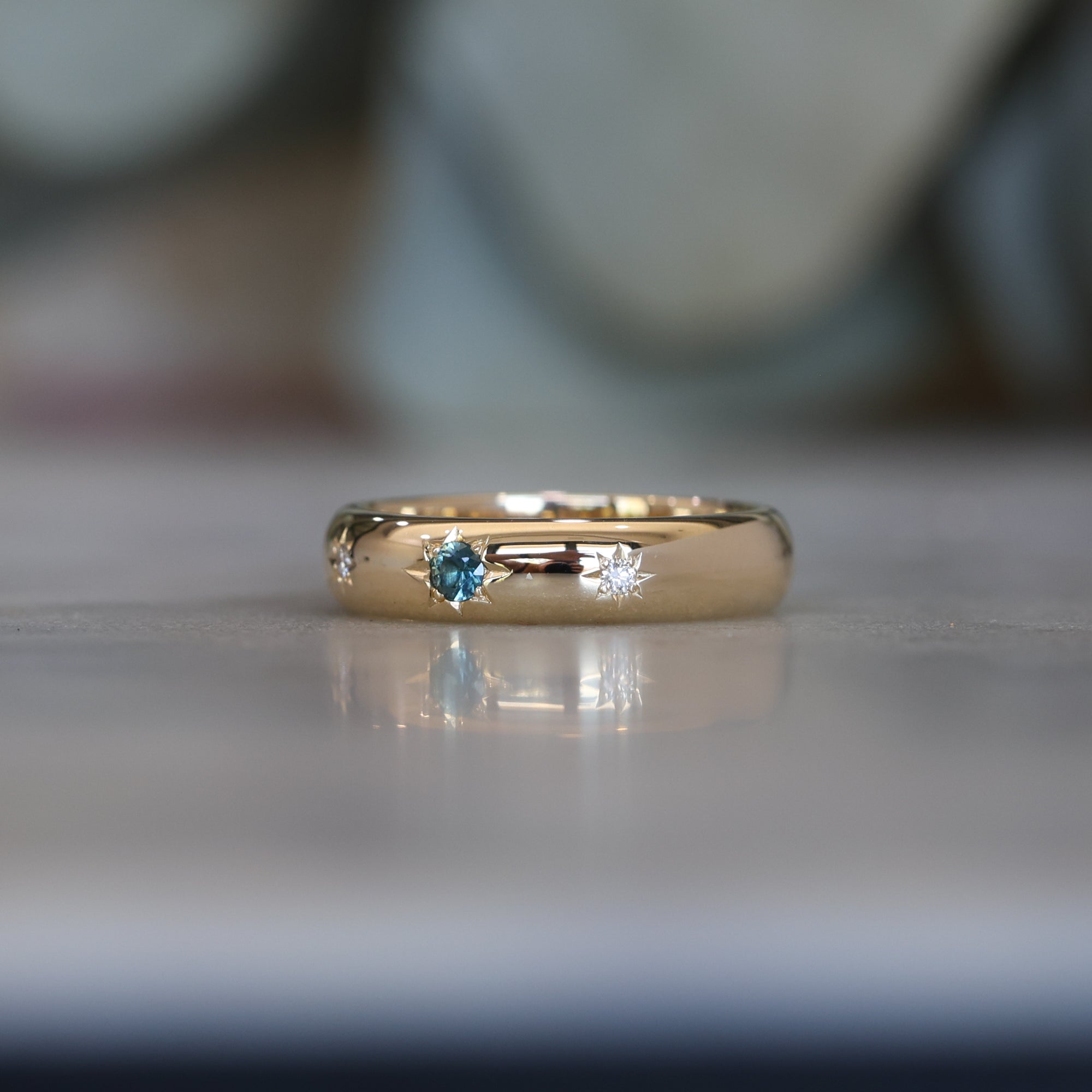 Australian Parti Sapphire and Diamond ring