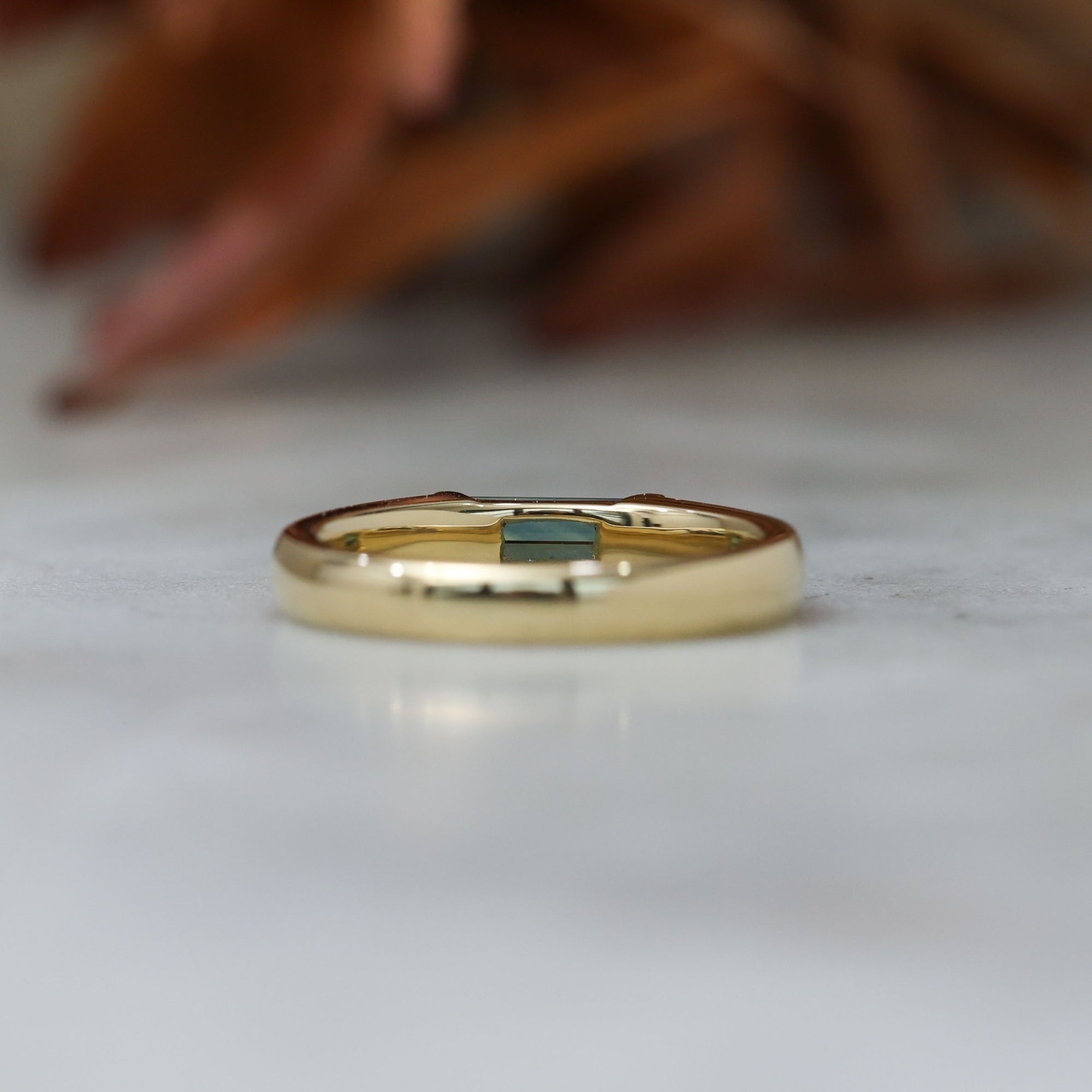 Australian Parti Sapphire Baguette Cut Signet Ring