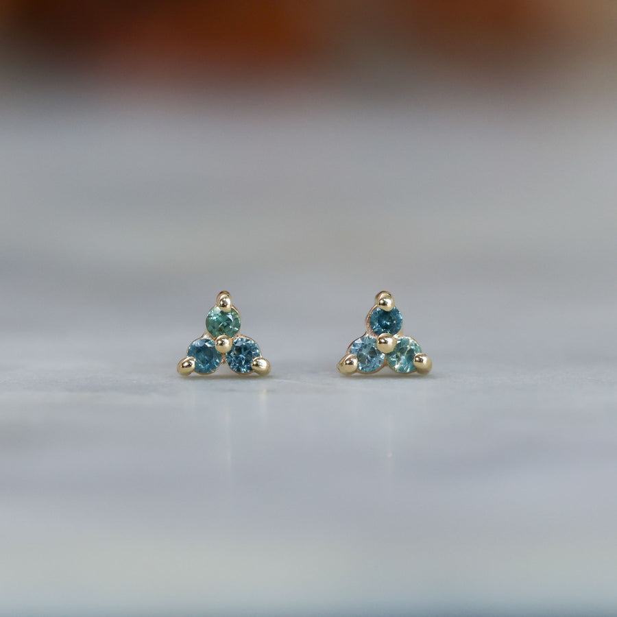 australian sapphire trio earrings