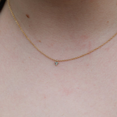 Australian Sapphire trio necklace on neck