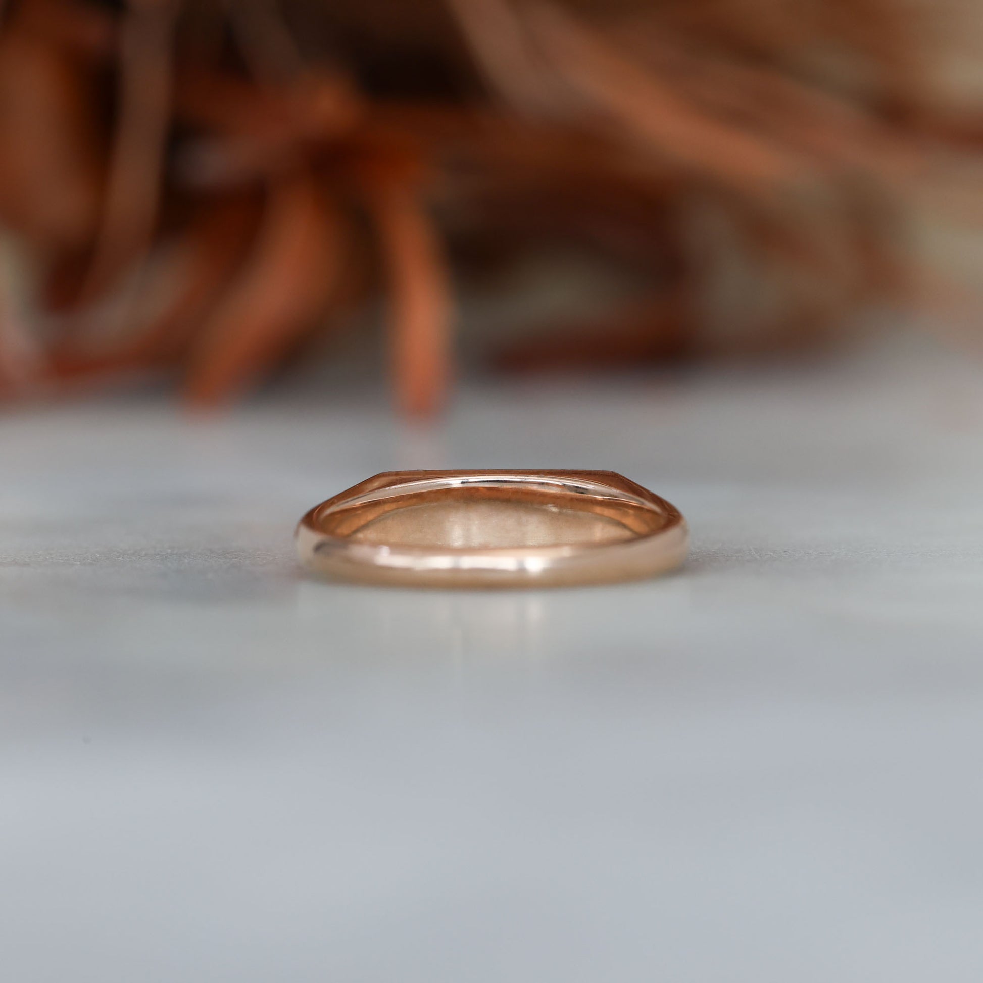 Australian sapphire and diamond bar signet ring 