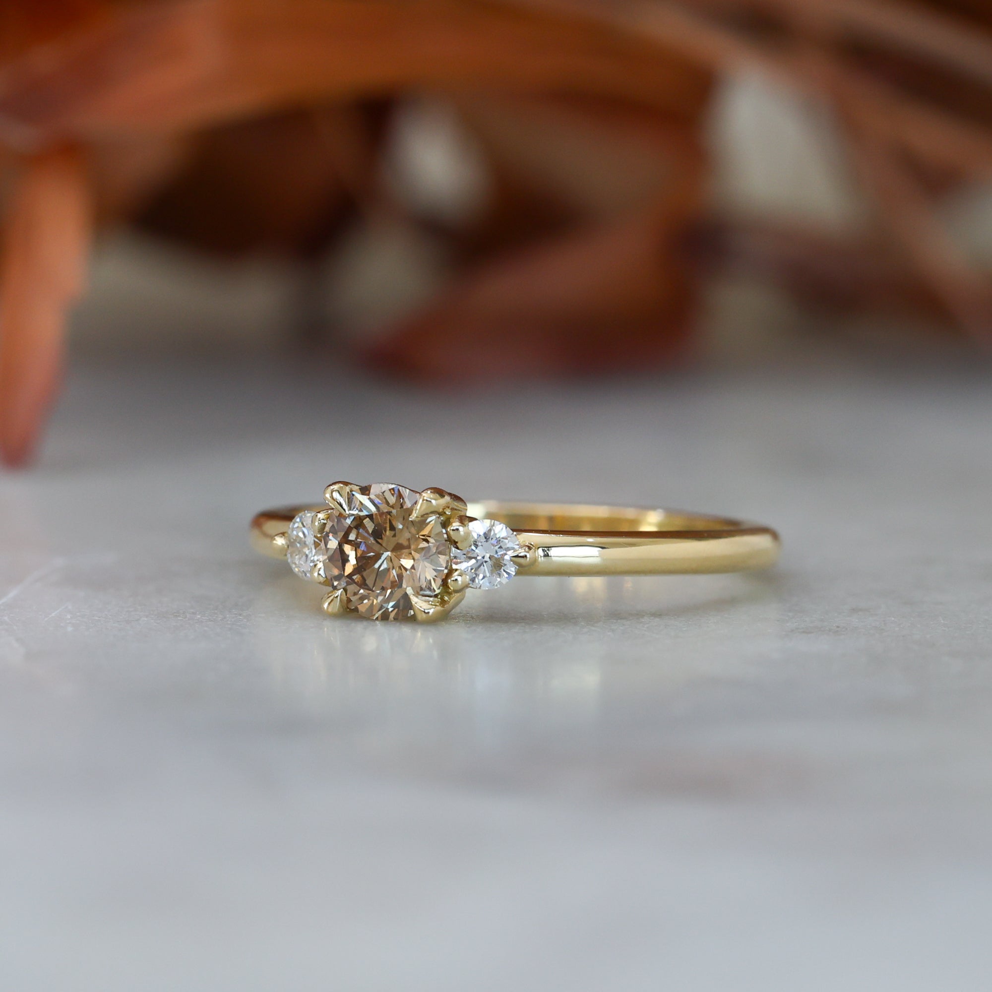 LUNAR TRILOGY / 0.50CT CHAMPAGNE DIAMOND ENGAGEMENT RING