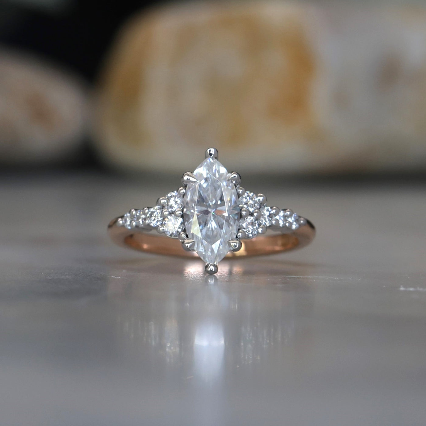 Antique Diamond Daisy Ring, Antique Engagement Ring