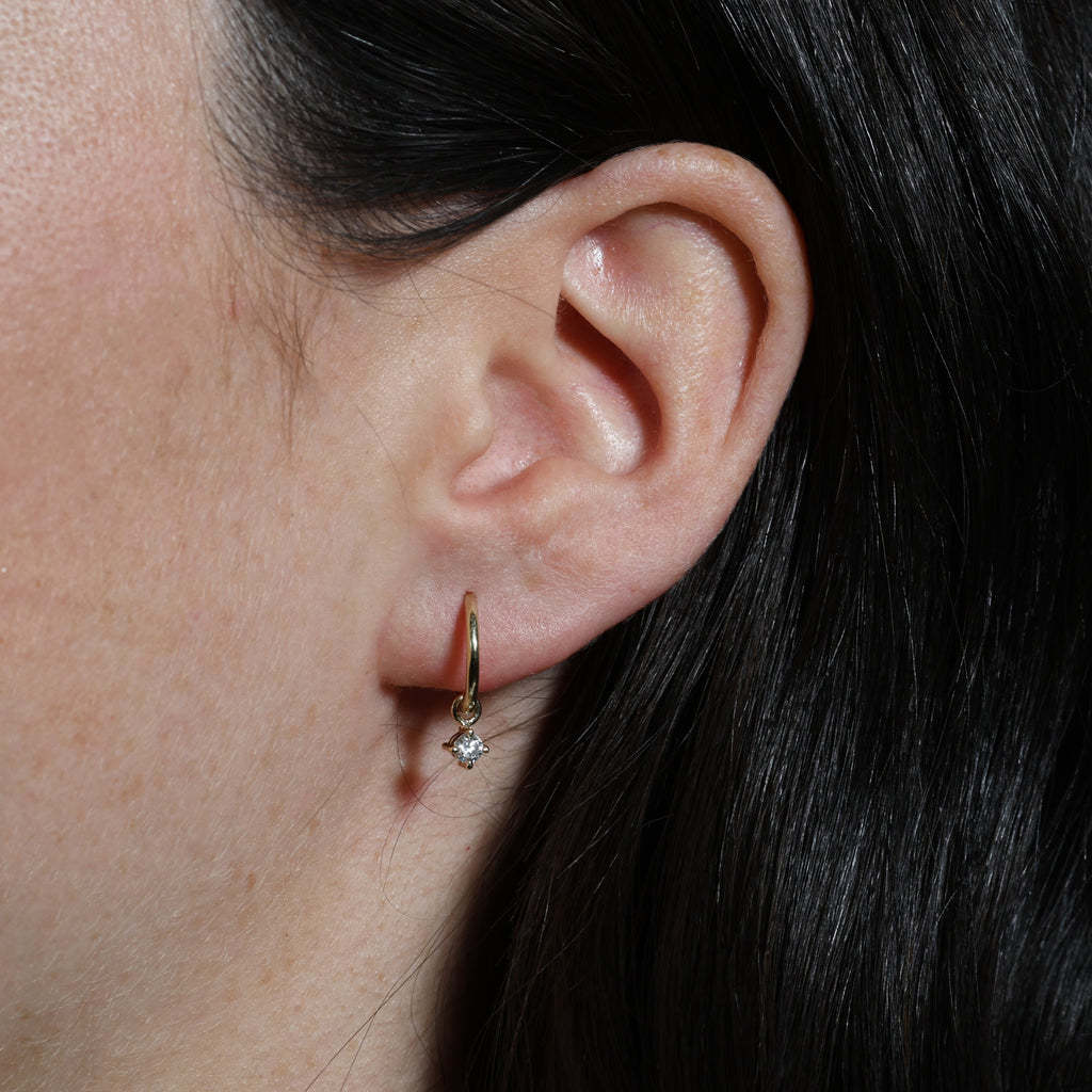 Diamond mini Hoop Earring