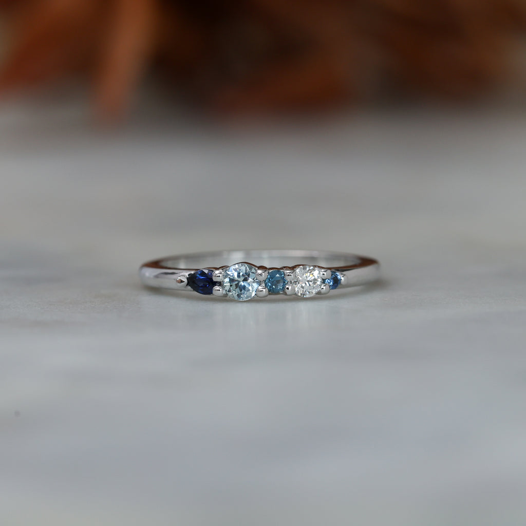 Eliza ring blue ceylon sapphire and diamond fine jewellery ring 