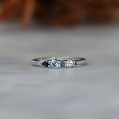 Eliza ring blue ceylon sapphire and diamond fine jewellery ring
