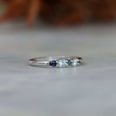 Eliza ring blue Ceylon sapphire and diamond fine jewellery ring