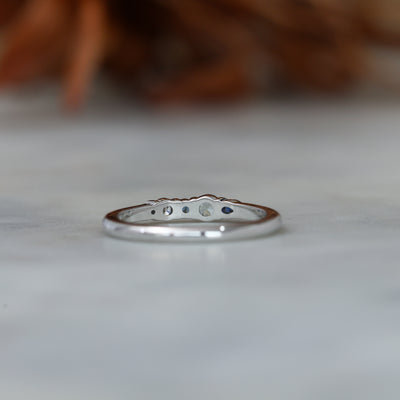 Eliza ring blue Ceylon sapphire and diamond fine jewellery ring back