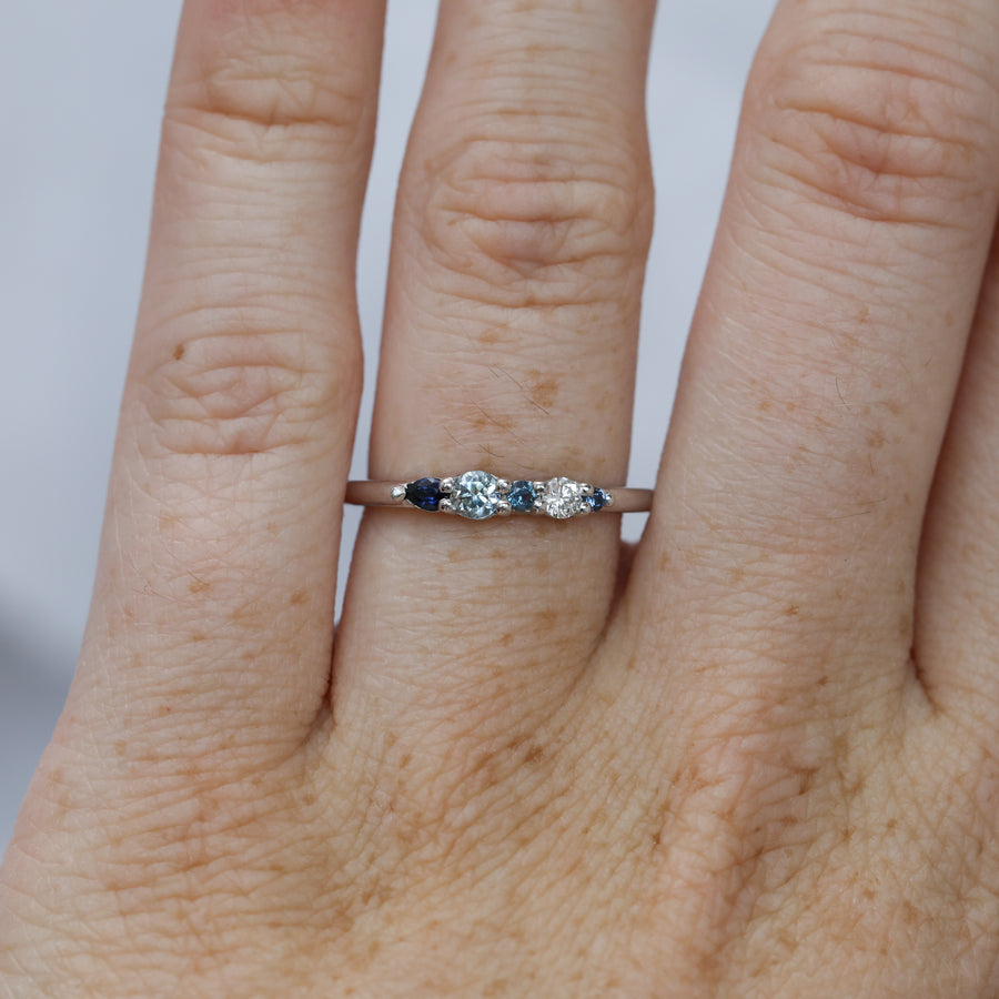 Eliza ring blue ceylon sapphire and diamond fine jewellery ring 