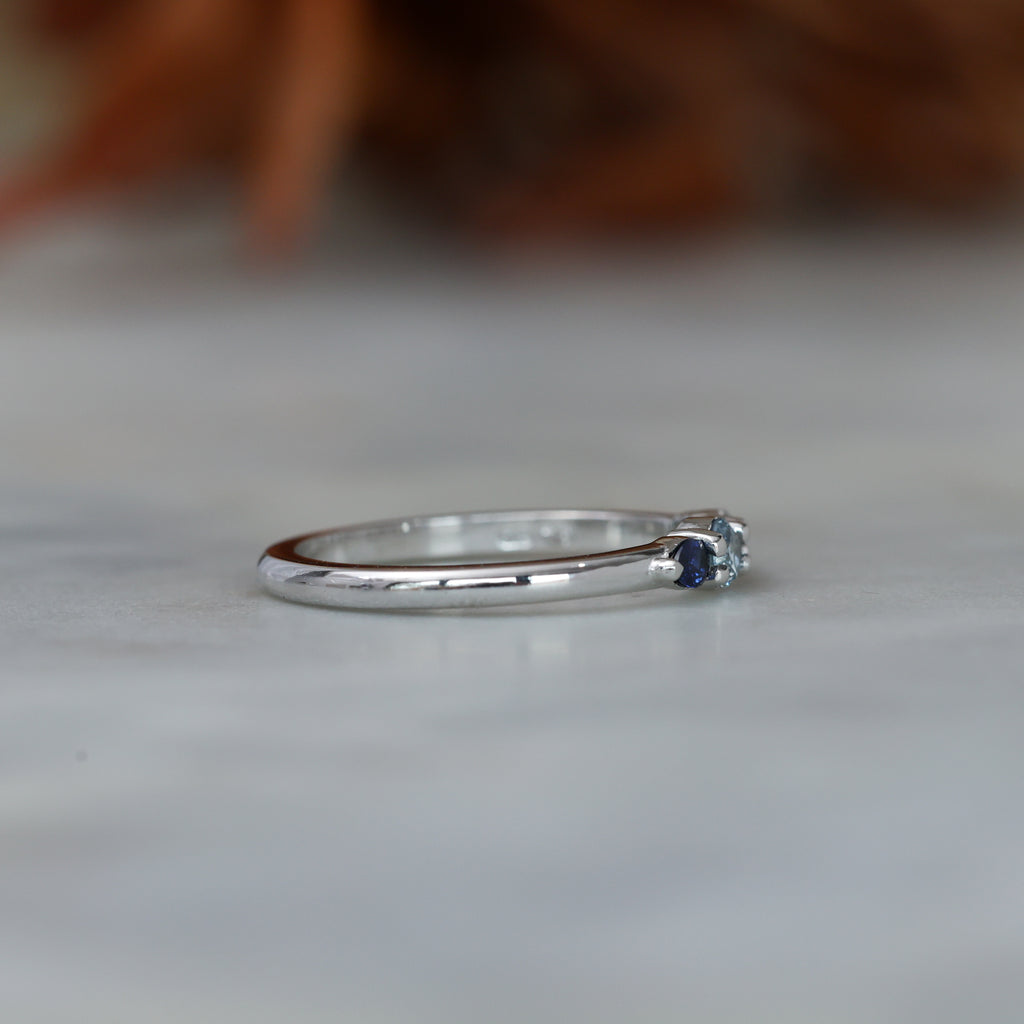 Eliza ring blue Ceylon sapphire and diamond fine jewellery ring