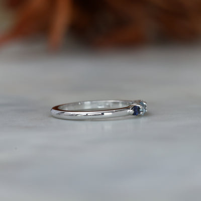 Eliza ring blue Ceylon sapphire and diamond fine jewellery ring