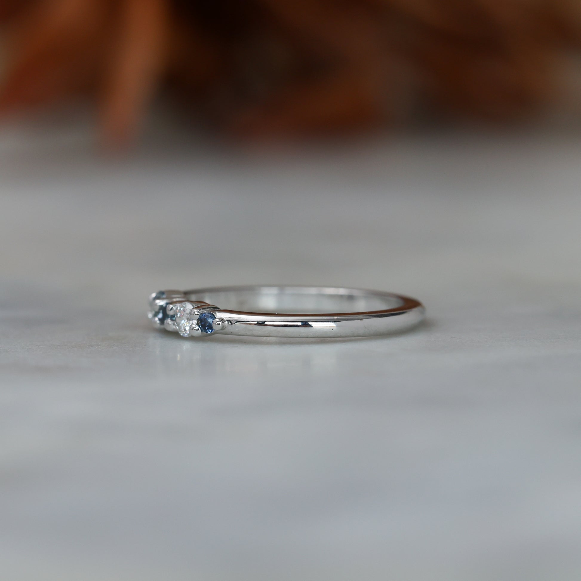 Eliza ring blue Ceylon sapphire and diamond fine jewellery ring