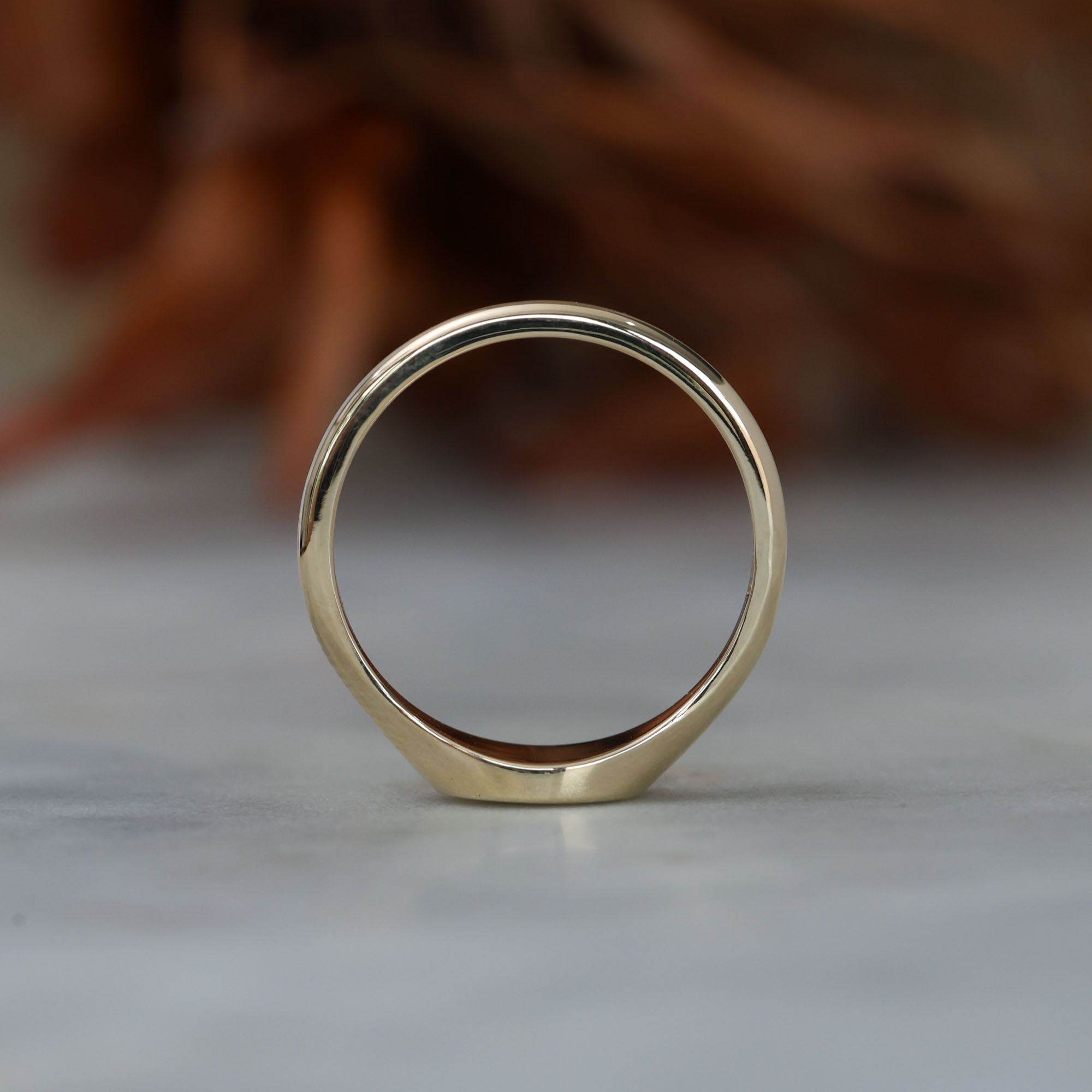 Ellipse star set australian sapphire and diamond signet ring