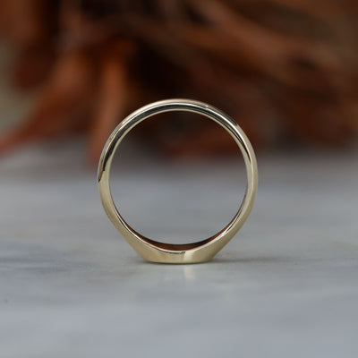 Ellipse star set australian sapphire and diamond signet ring