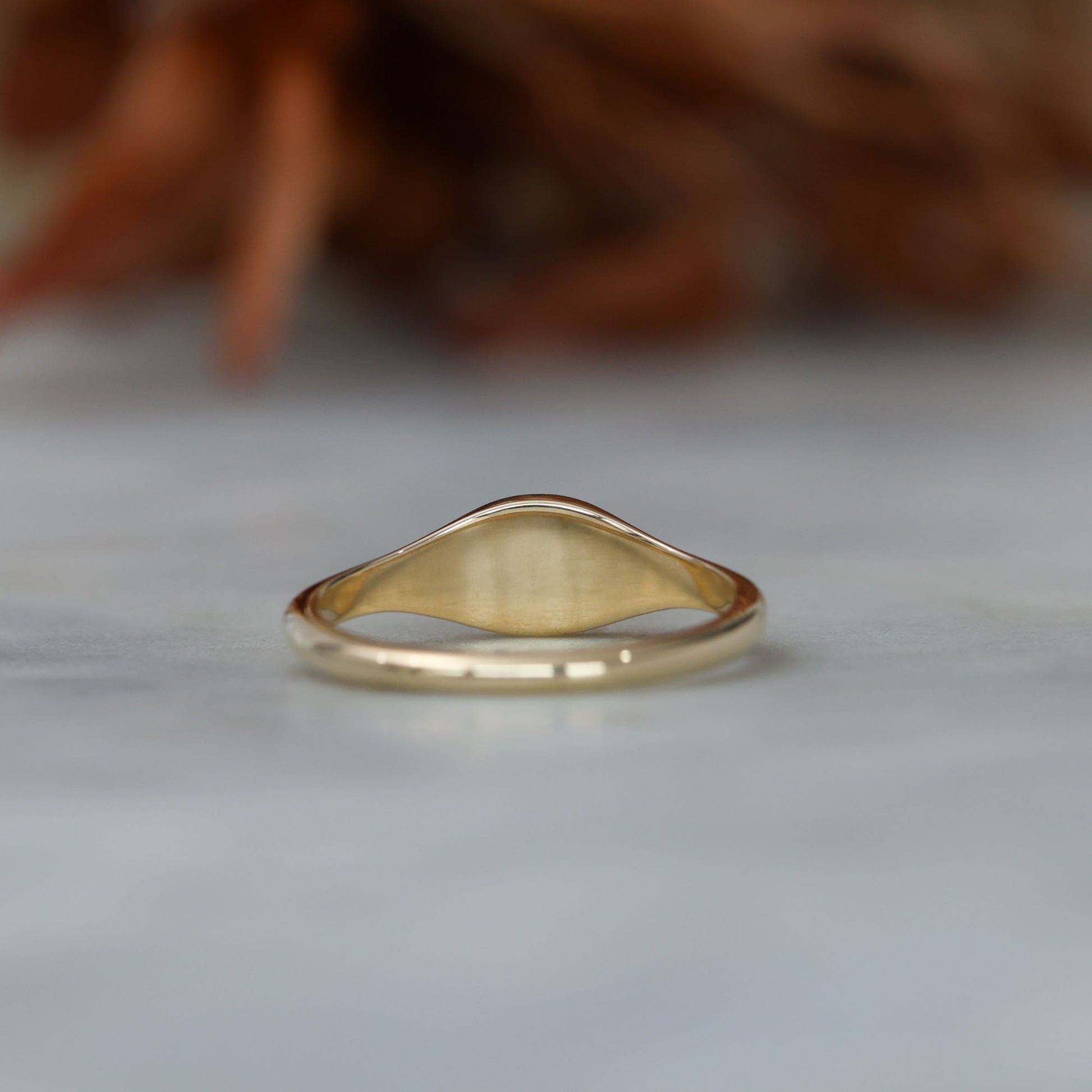 Ellipse star set australian sapphire and diamond signet ring back