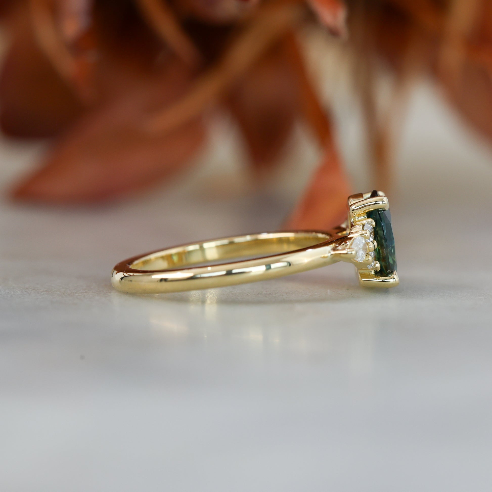 EMMA | 1.32ct OVAL CUT AUSTRALIAN PARTI SAPPHIRE ENGAGEMENT RING
