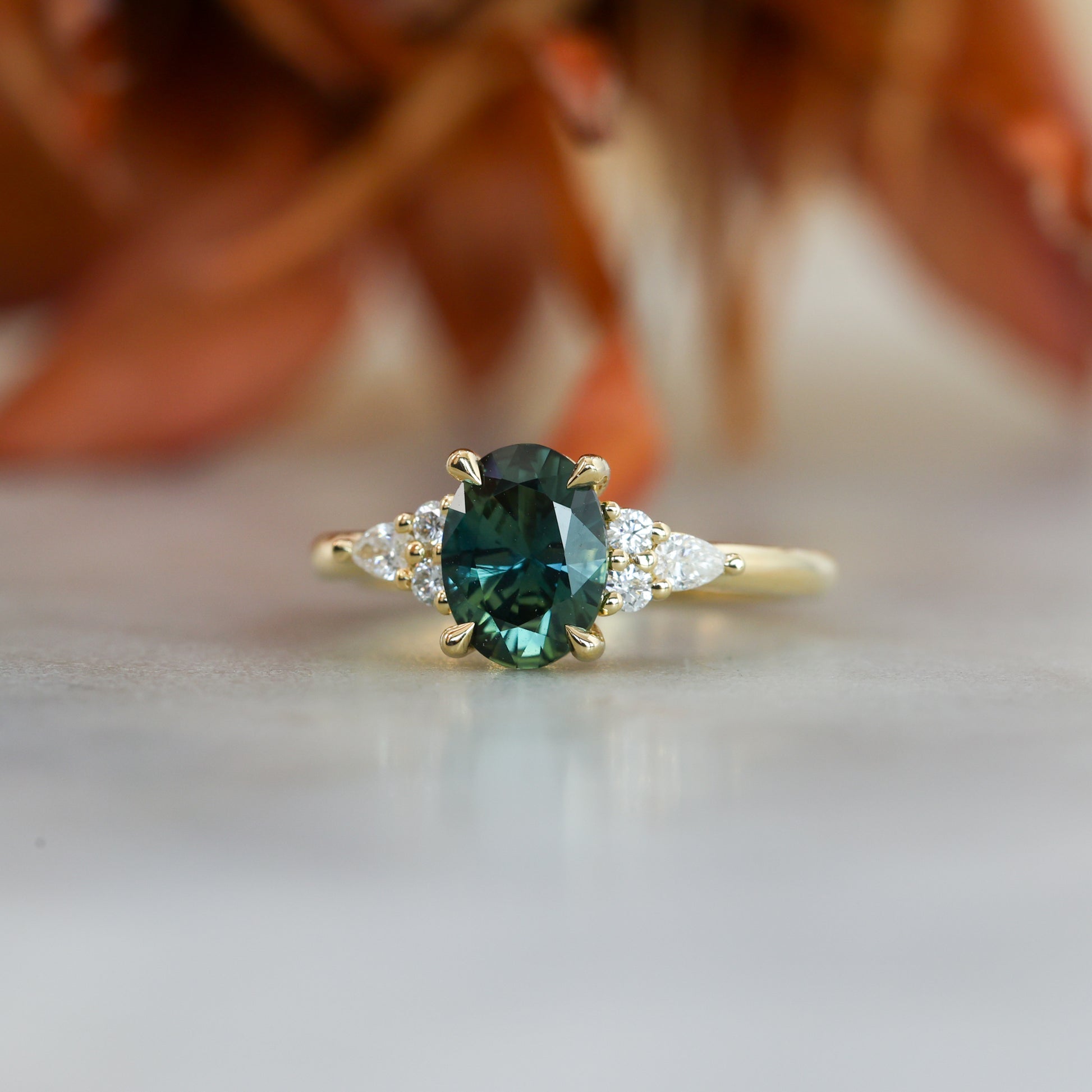 EMMA | 1.32ct OVAL CUT AUSTRALIAN PARTI SAPPHIRE ENGAGEMENT RING