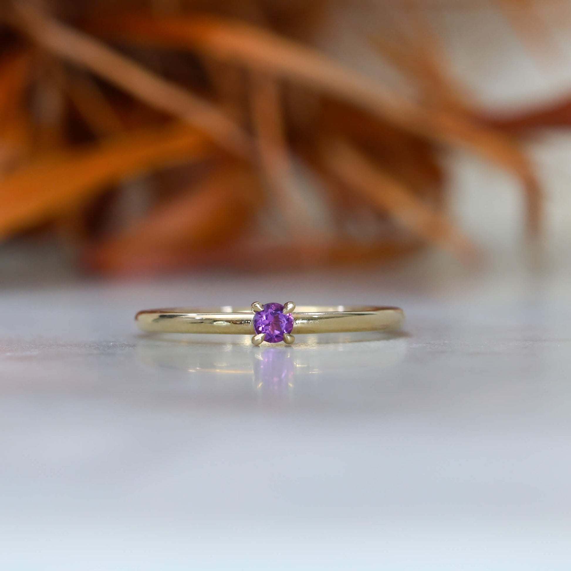 February birthstone ring amethyst