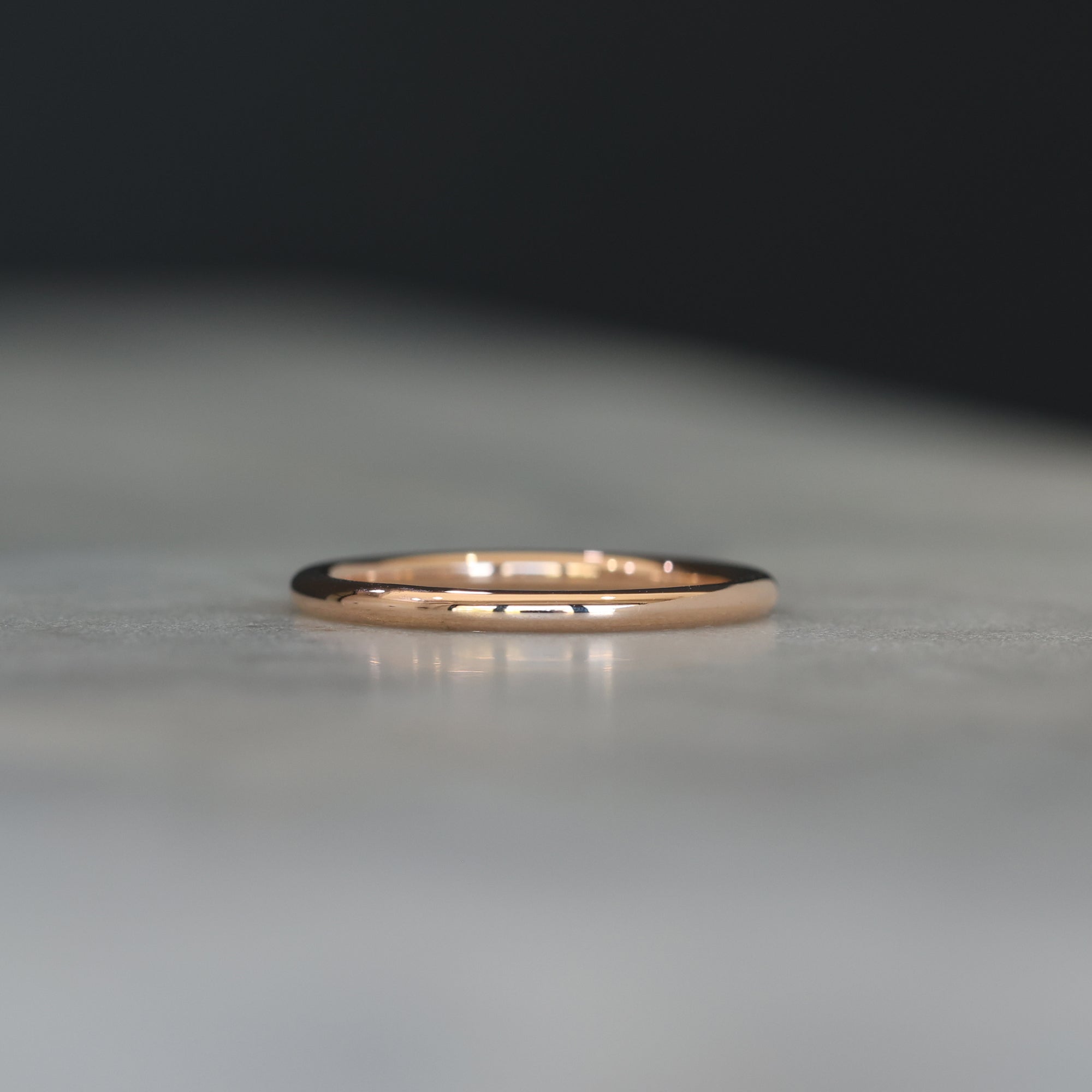 Flat diamond wedding band with diamond star details back view