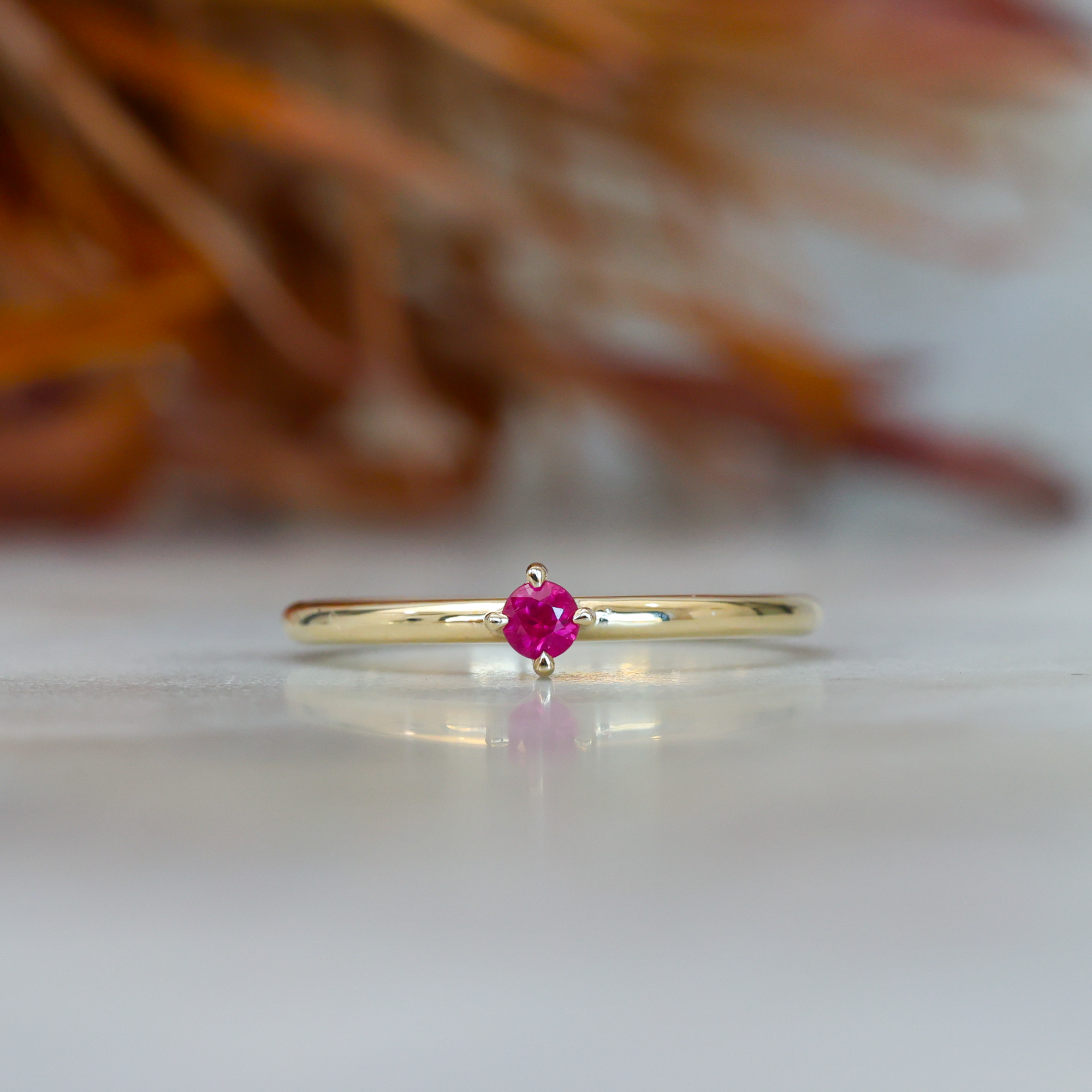 JULY RUBY / BIRTHSTONE STACK RING