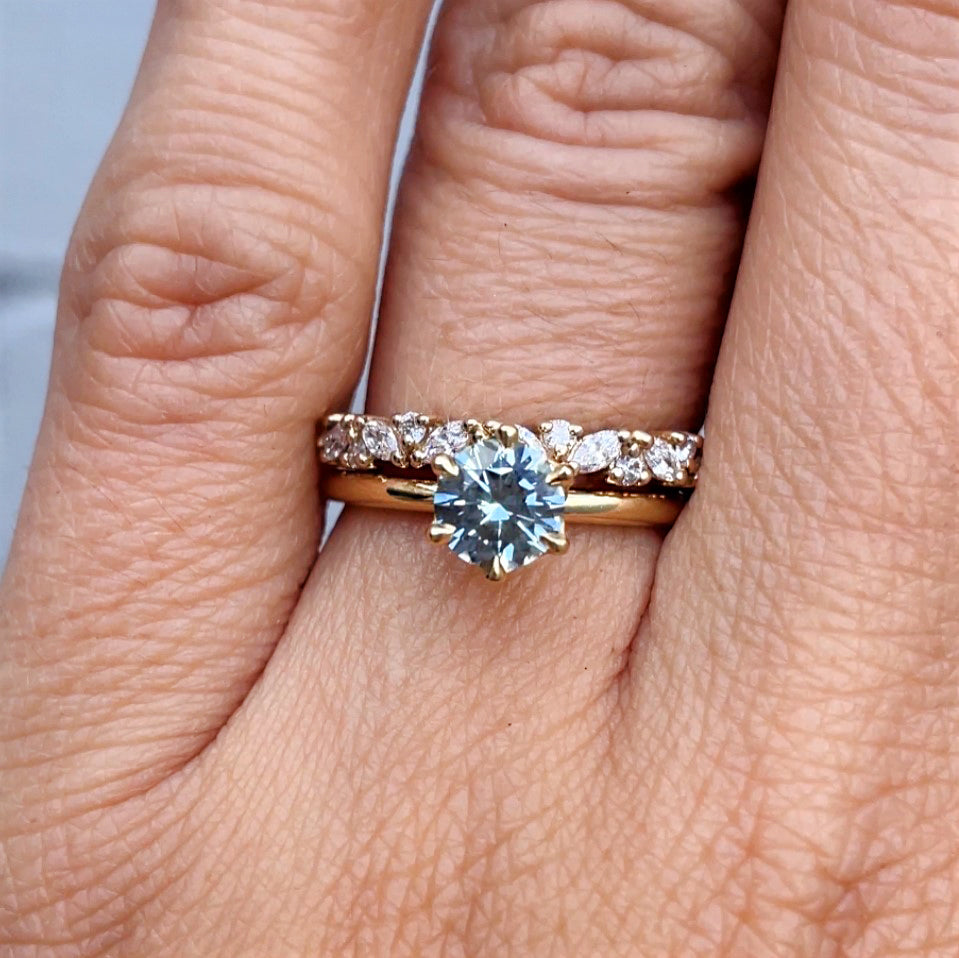 Laila diamond wedding band with engagement ring