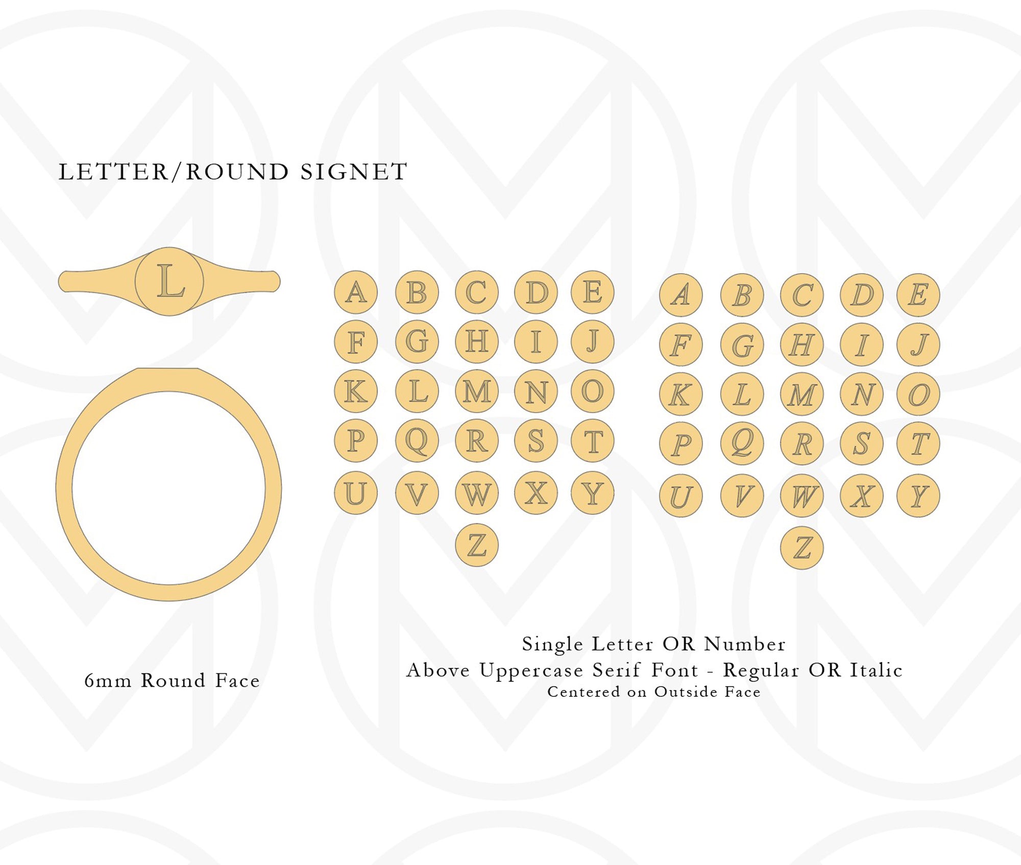 LETTER / ROUND SIGNET RING - Meg Maskell Fine Jewellery