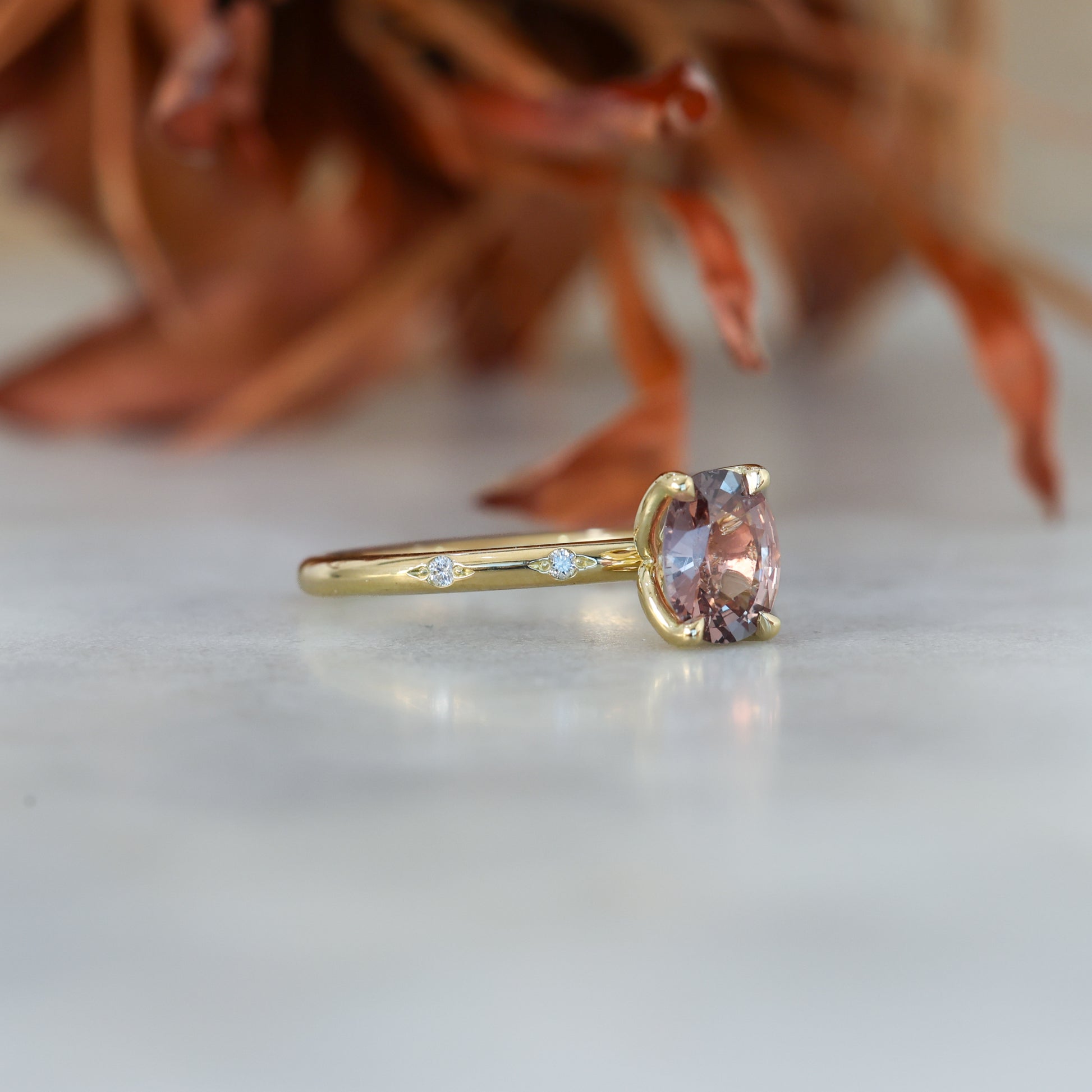 LOTUS STARDUST | 1.15CT OVAL CUT MADAGASCAN SAPPHIRE ENGAGEMENT RING