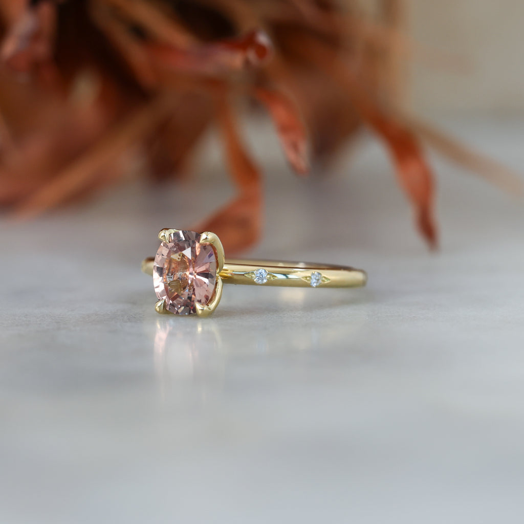 LOTUS STARDUST | 1.15CT OVAL CUT MADAGASCAN SAPPHIRE ENGAGEMENT RING
