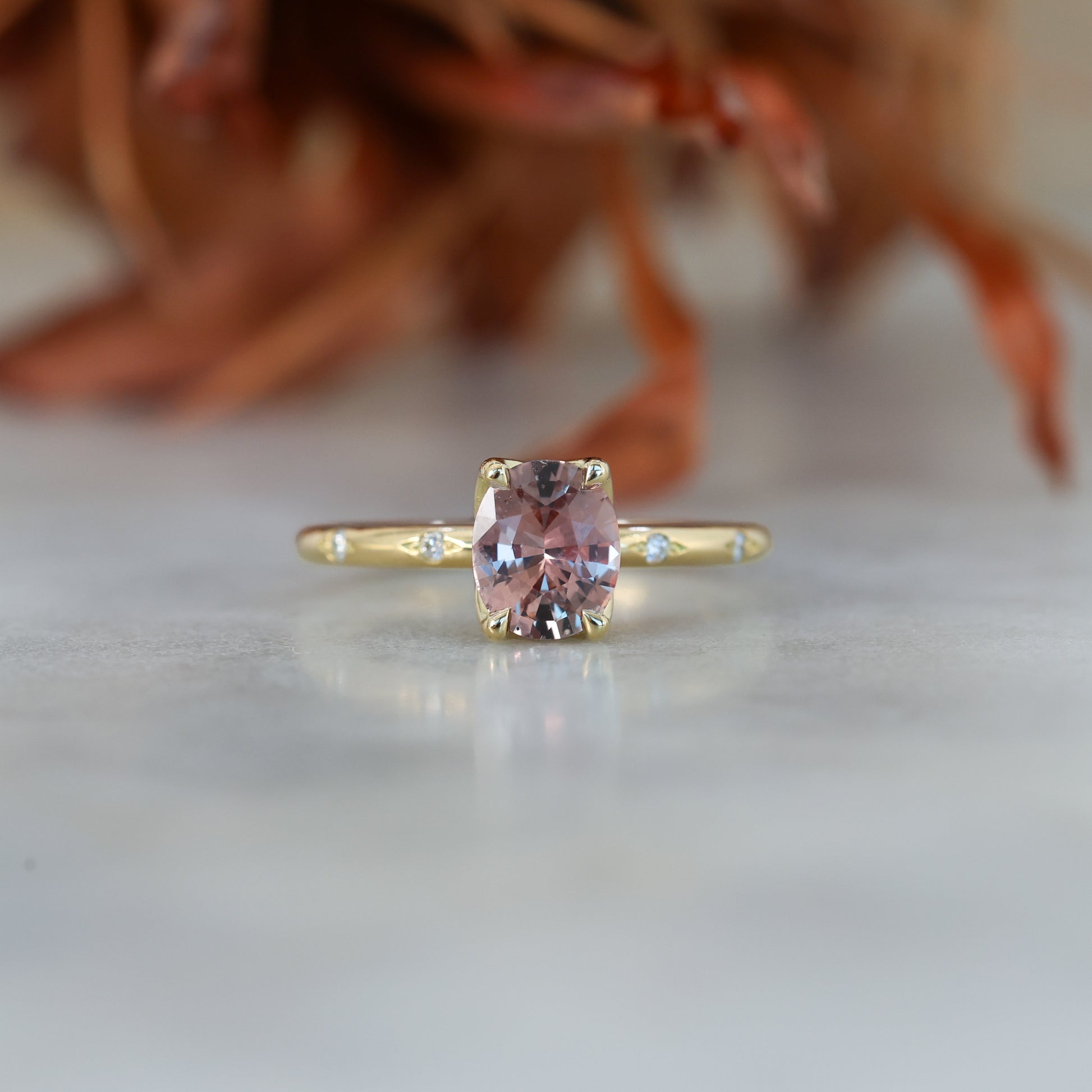 LOTUS STARDUST | 1.15CT OVAL CUT MADAGASCAN SAPPHIRE ENGAGEMENT RING