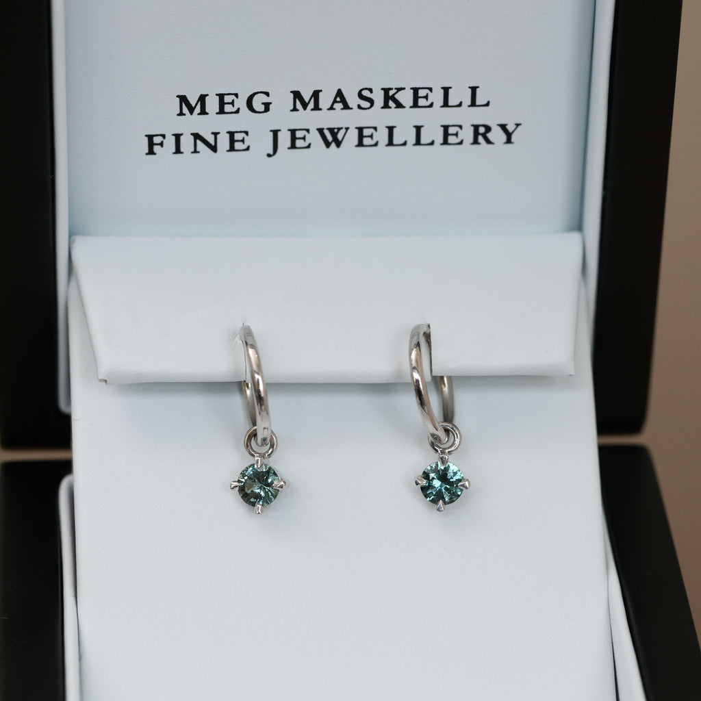 Madagascan Sapphire hoop earrings