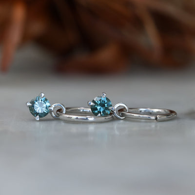 Madagascan Sapphire hoop earrings