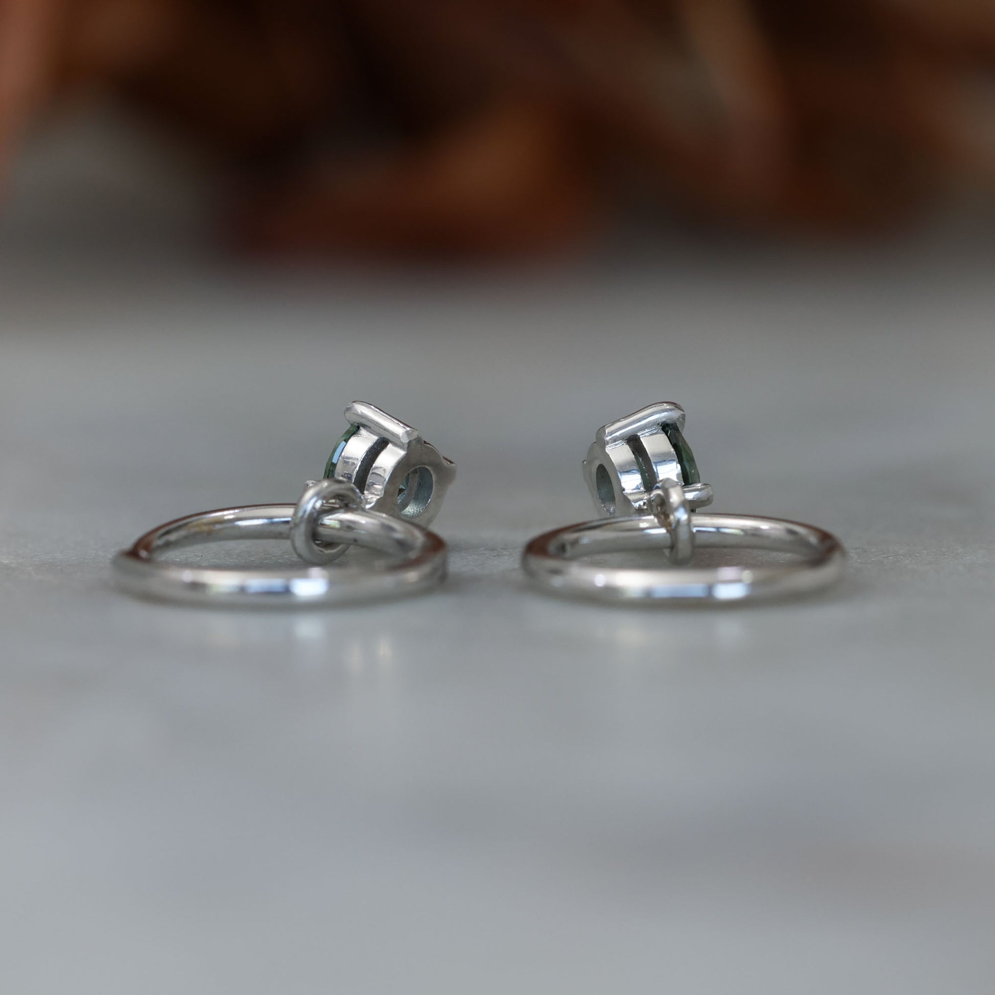 Madagascan Sapphire hoop earrings side