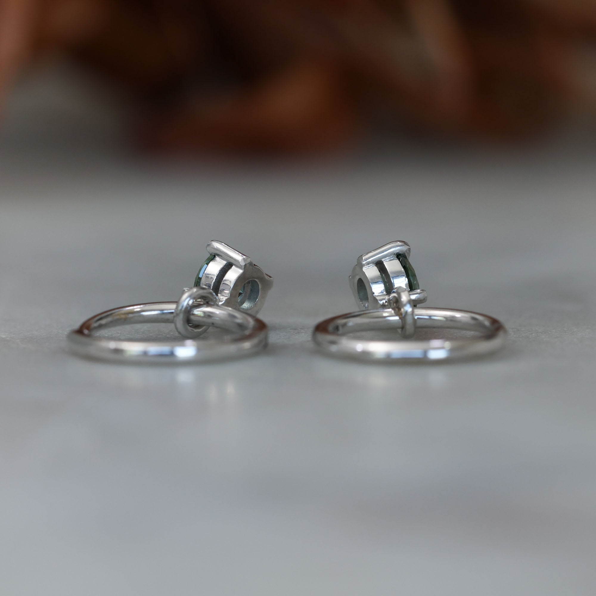 Madagascan Sapphire hoop earrings side