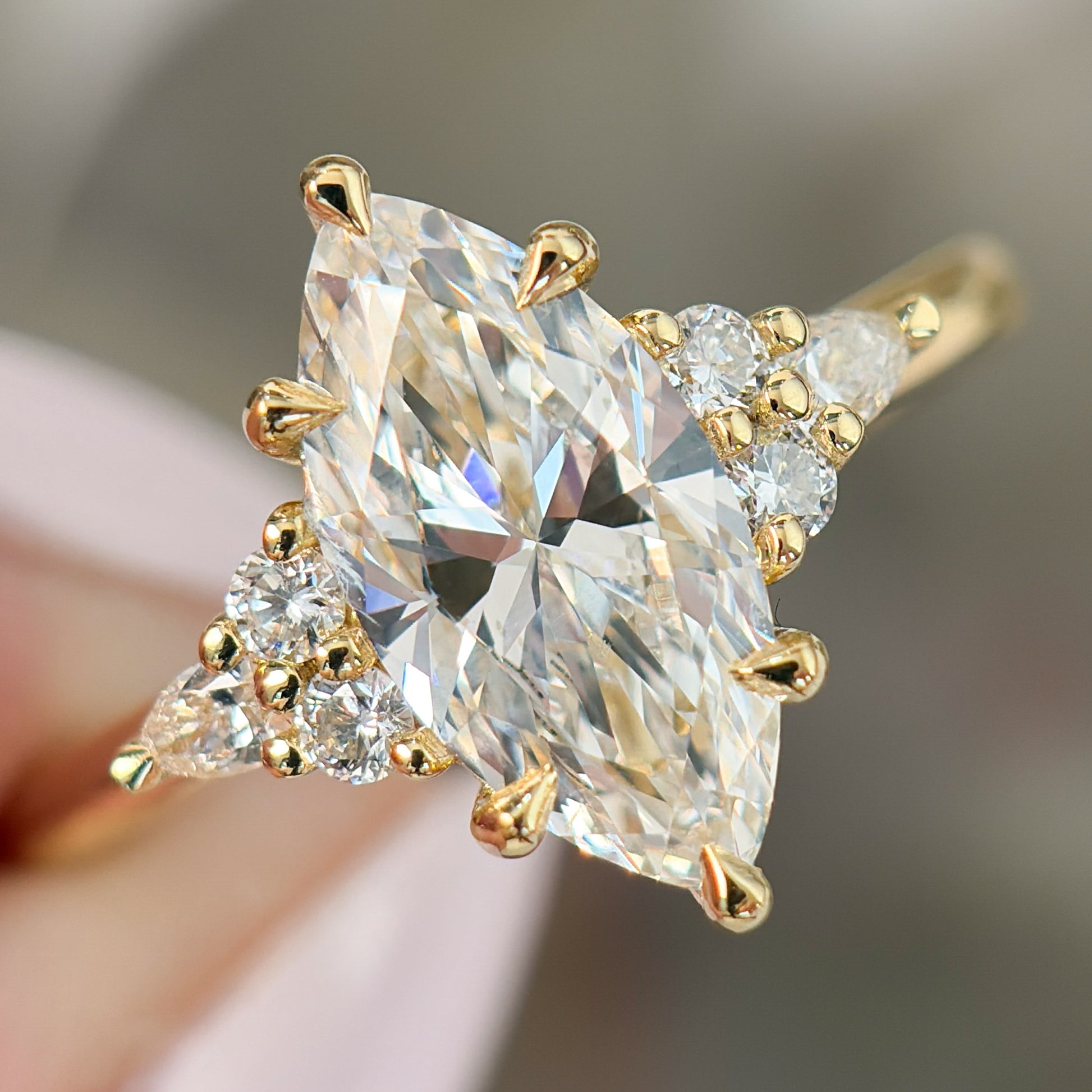 Marquise cut diamond engagement ring