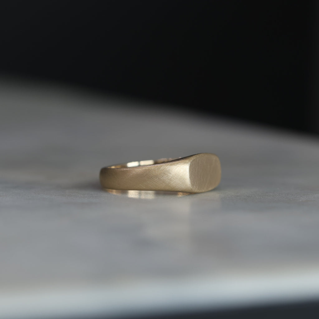 Mens Rectangle Cushion Signet Ring