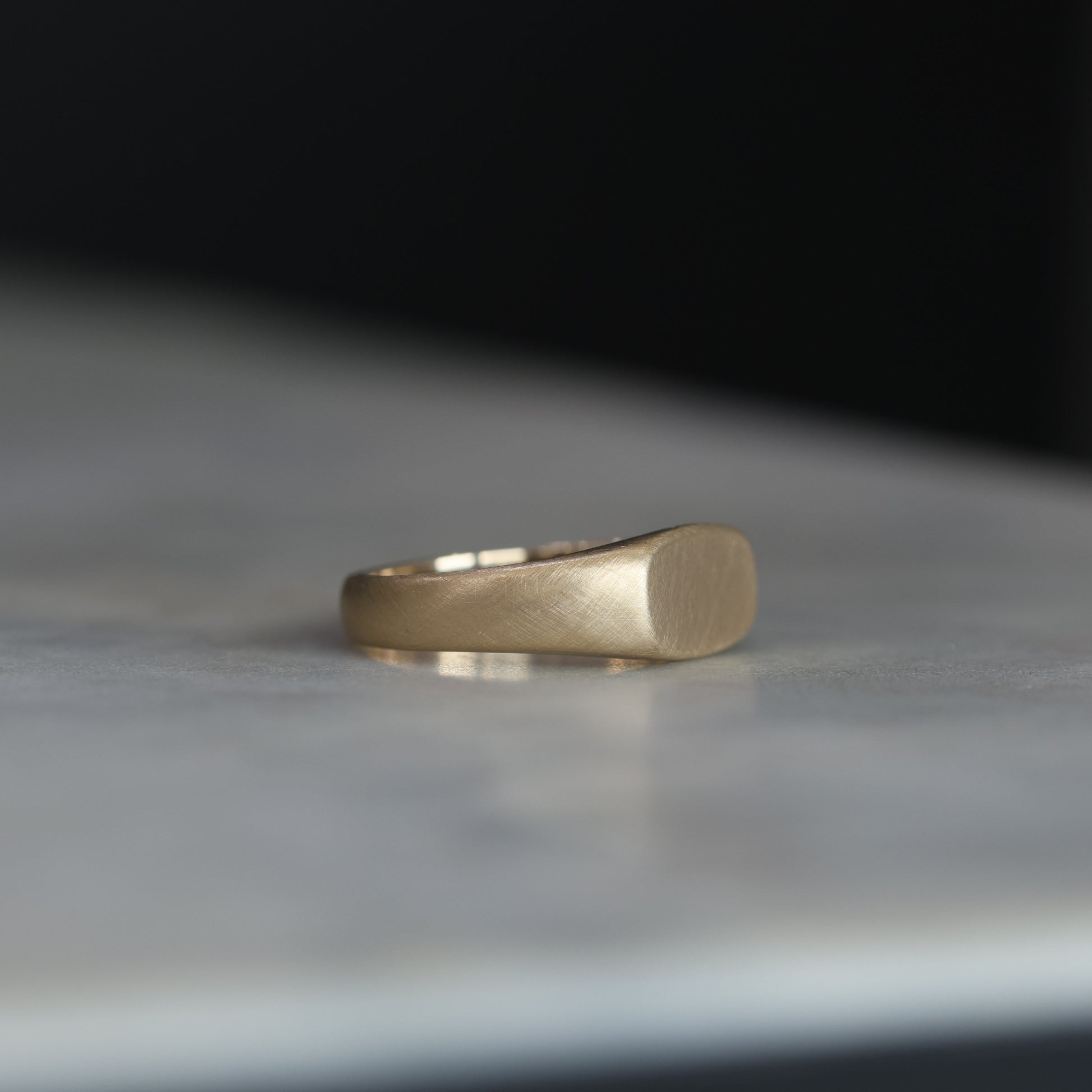 Mens Rectangle Cushion Signet Ring