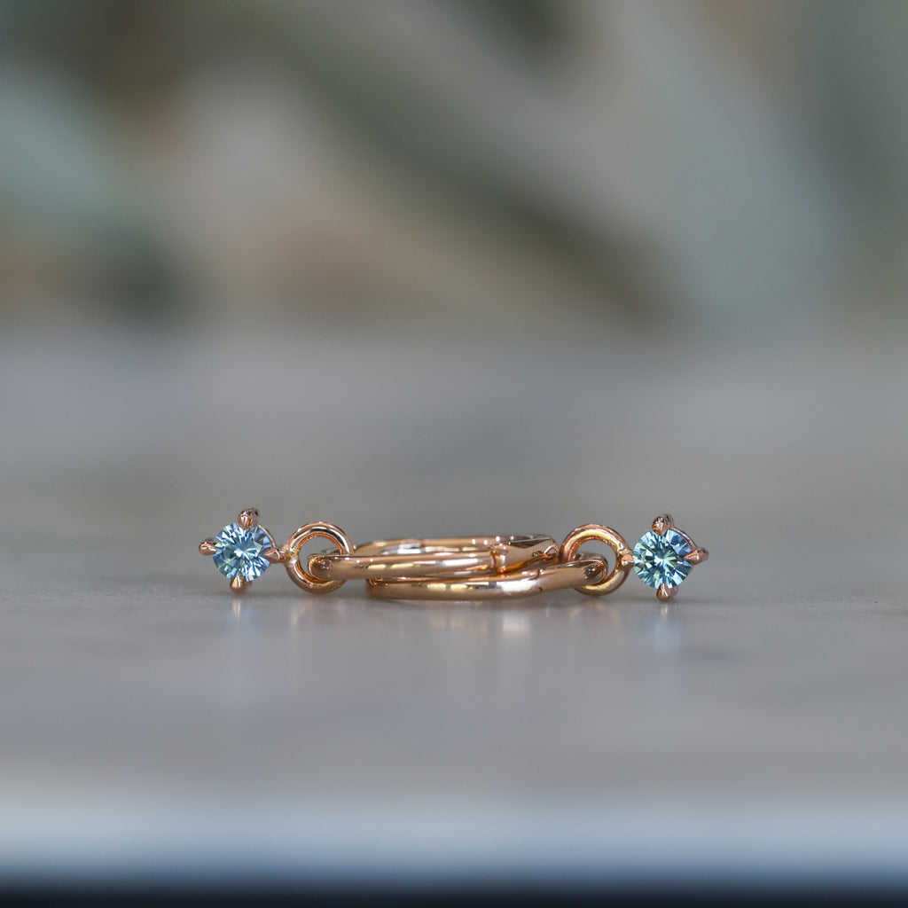 READY TO SHIP | MONTANA SAPPHIRE | MINI HOOP EARRINGS