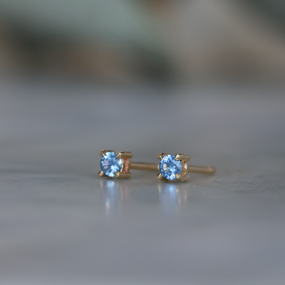 3mm Montana Sapphire Stud earring