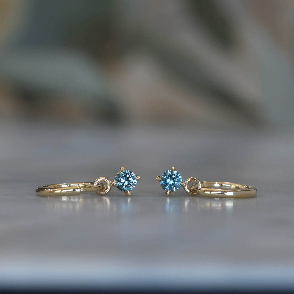 Montana Sapphire hoop earrings yellow gold