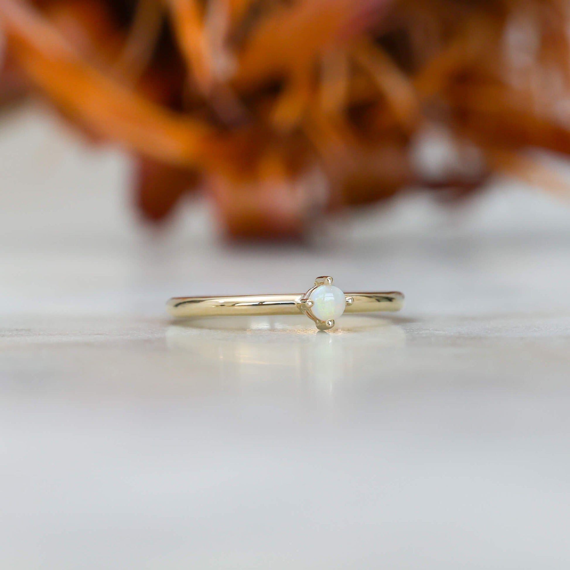october birthstone stack ring