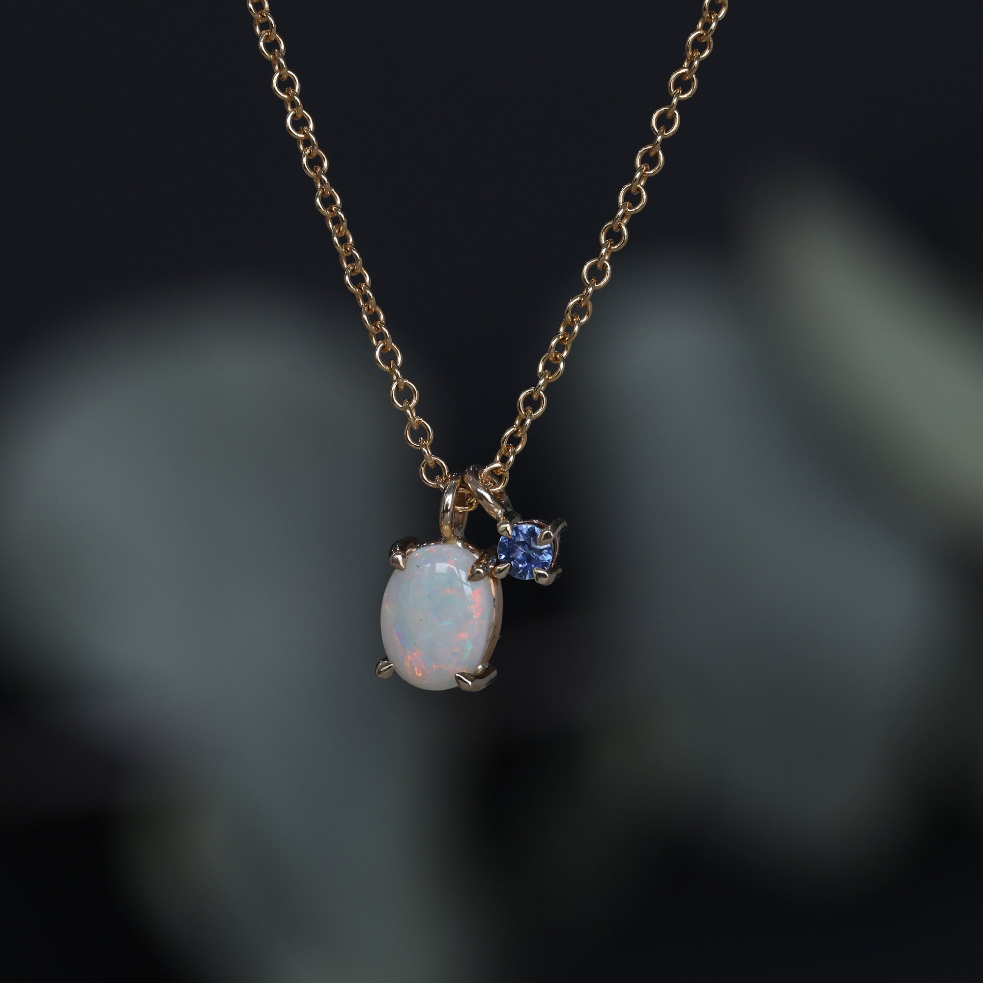 14K Gold Opal Droplet Necklace – BrookeMicheleDesigns